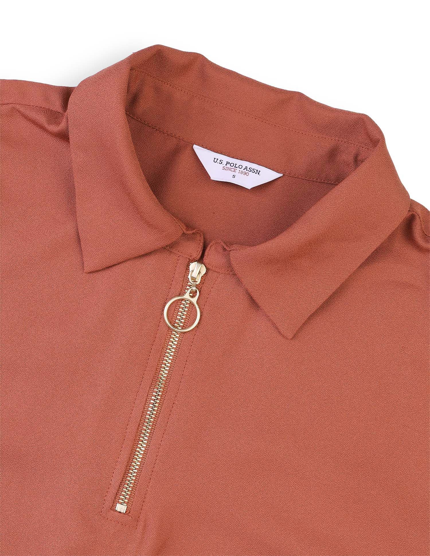 Solid Regular Fit Top Rust - U.S. Polo Assn. India | Large
