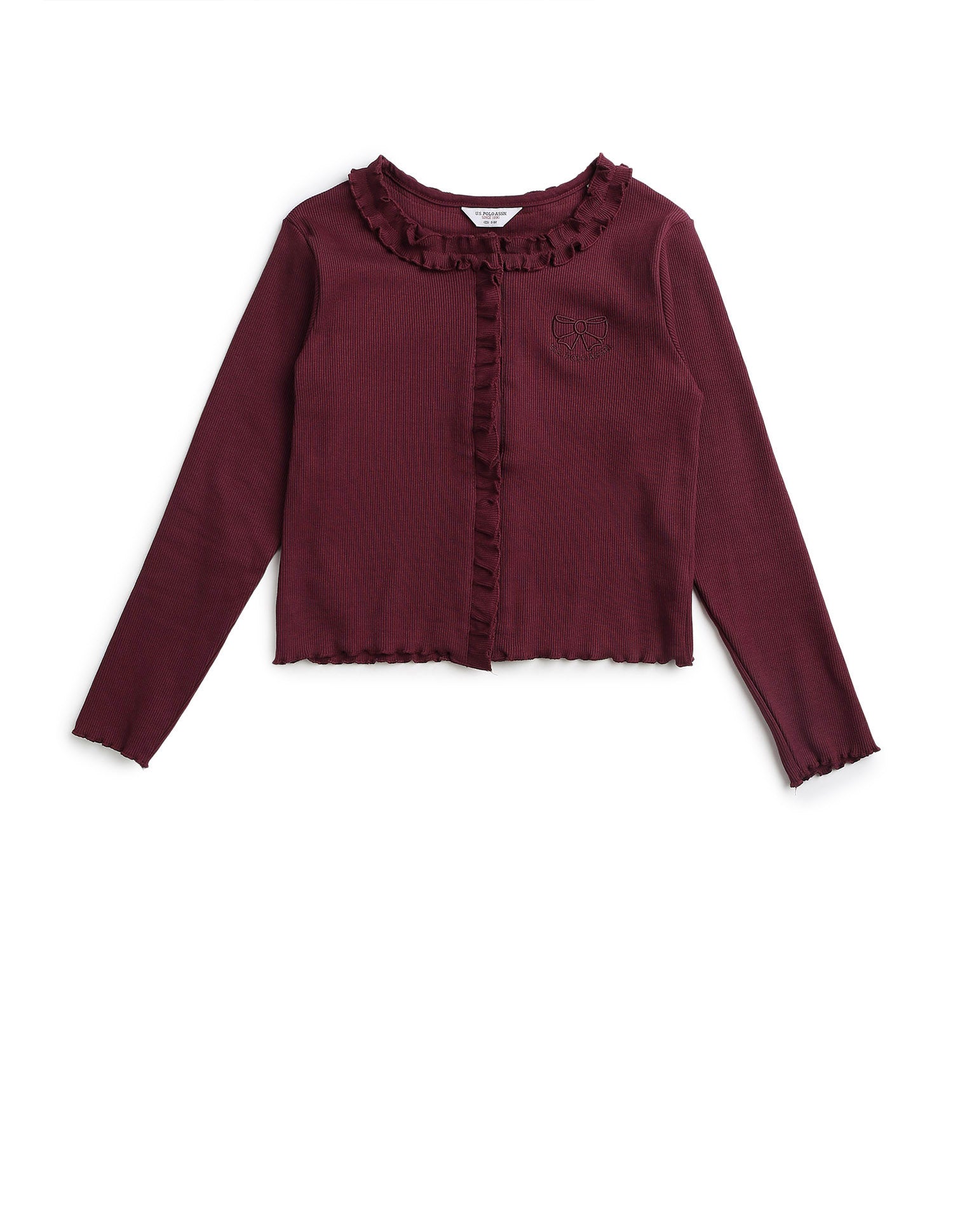 Girls Textured Slim Fit Top Burgundy - U.S. POLO ASSN. | Large