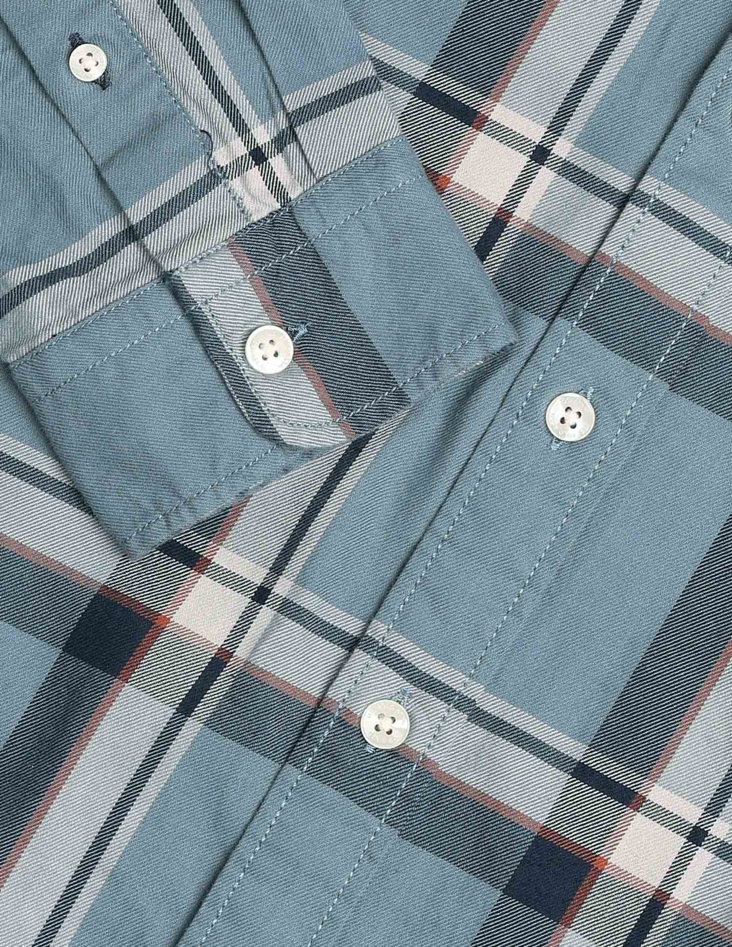 Grid Tattersall Checked Twill Shirt Teal - U.S. POLO ASSN. | Large