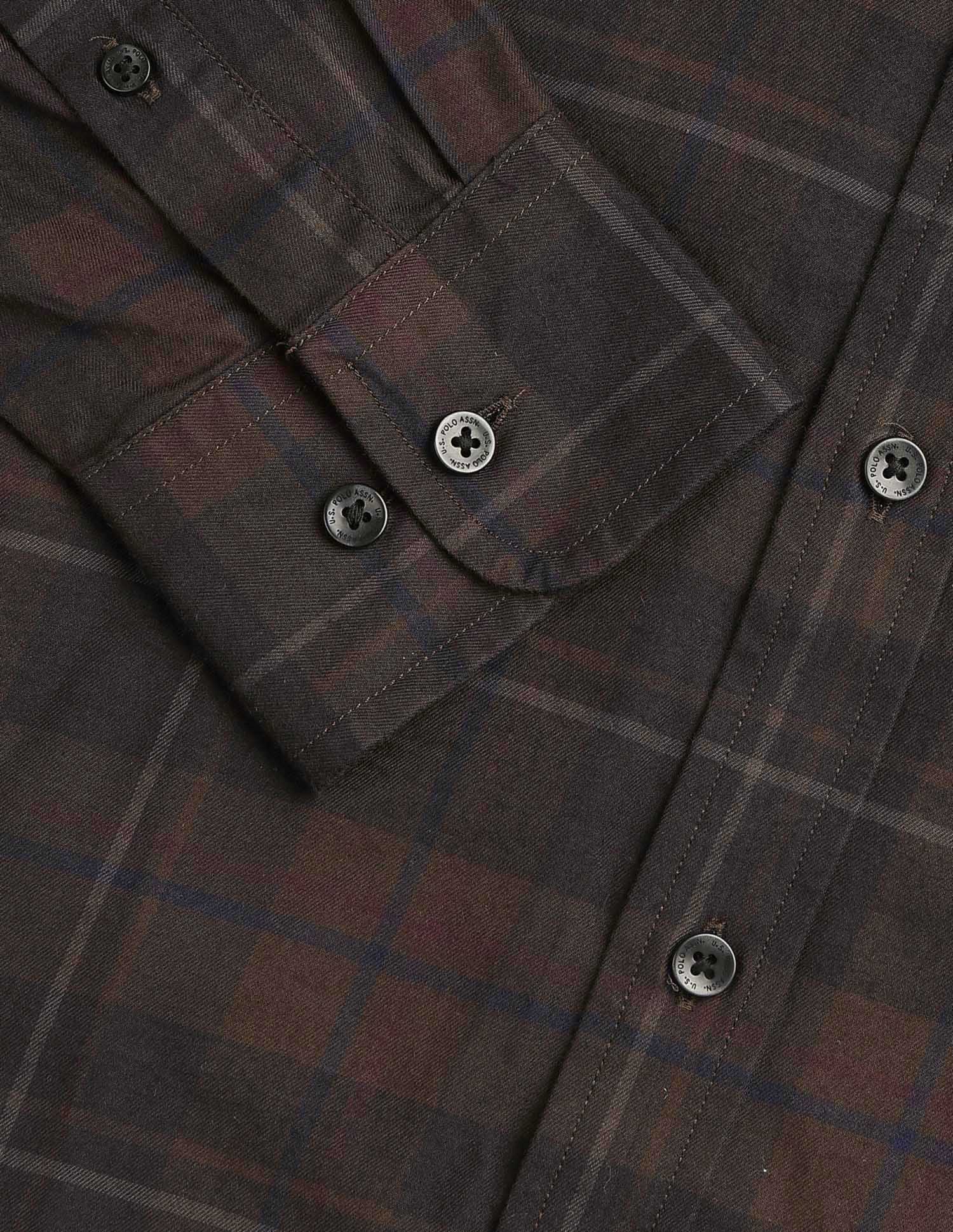 Twill Tailored Fit Shirt Choco - U.S. POLO ASSN. | Large