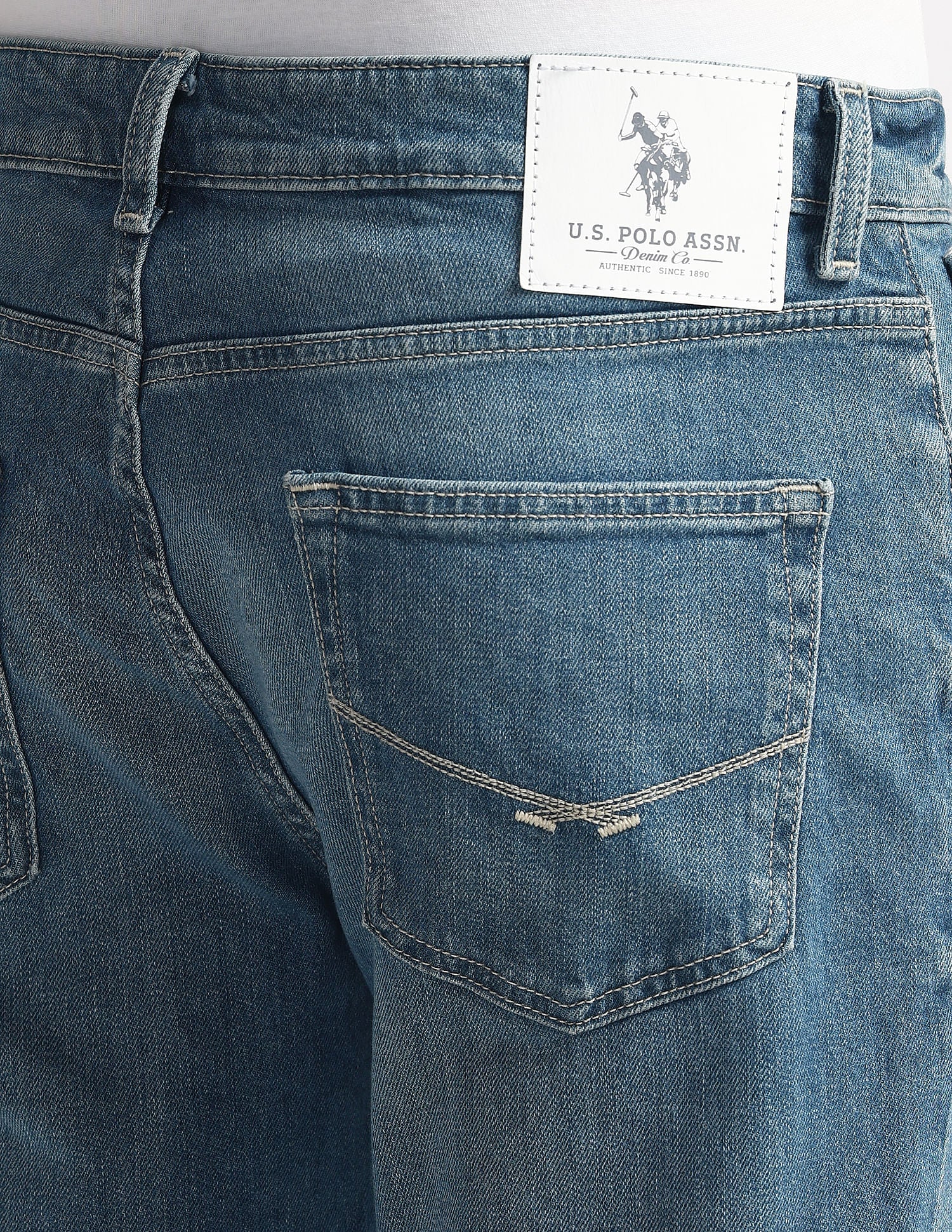 Harold Slim Straight Fit Blue Jeans Blue - U.S. Polo Assn. India | Large