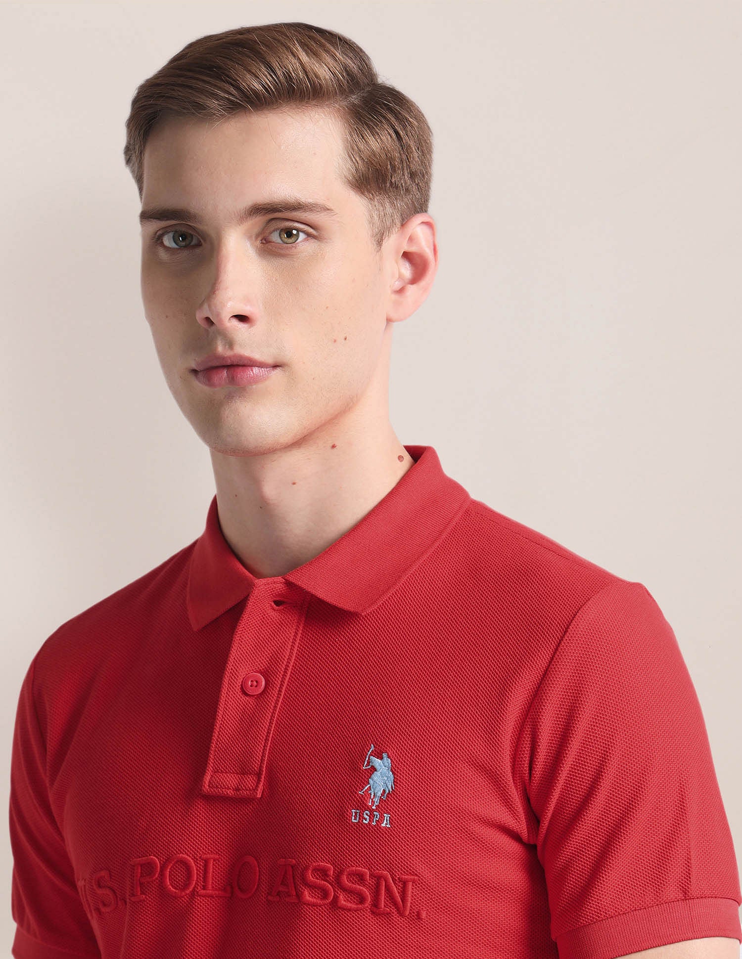 Slim Fit Iconic Number Polo Shirt Red - U.S. POLO ASSN. | Large