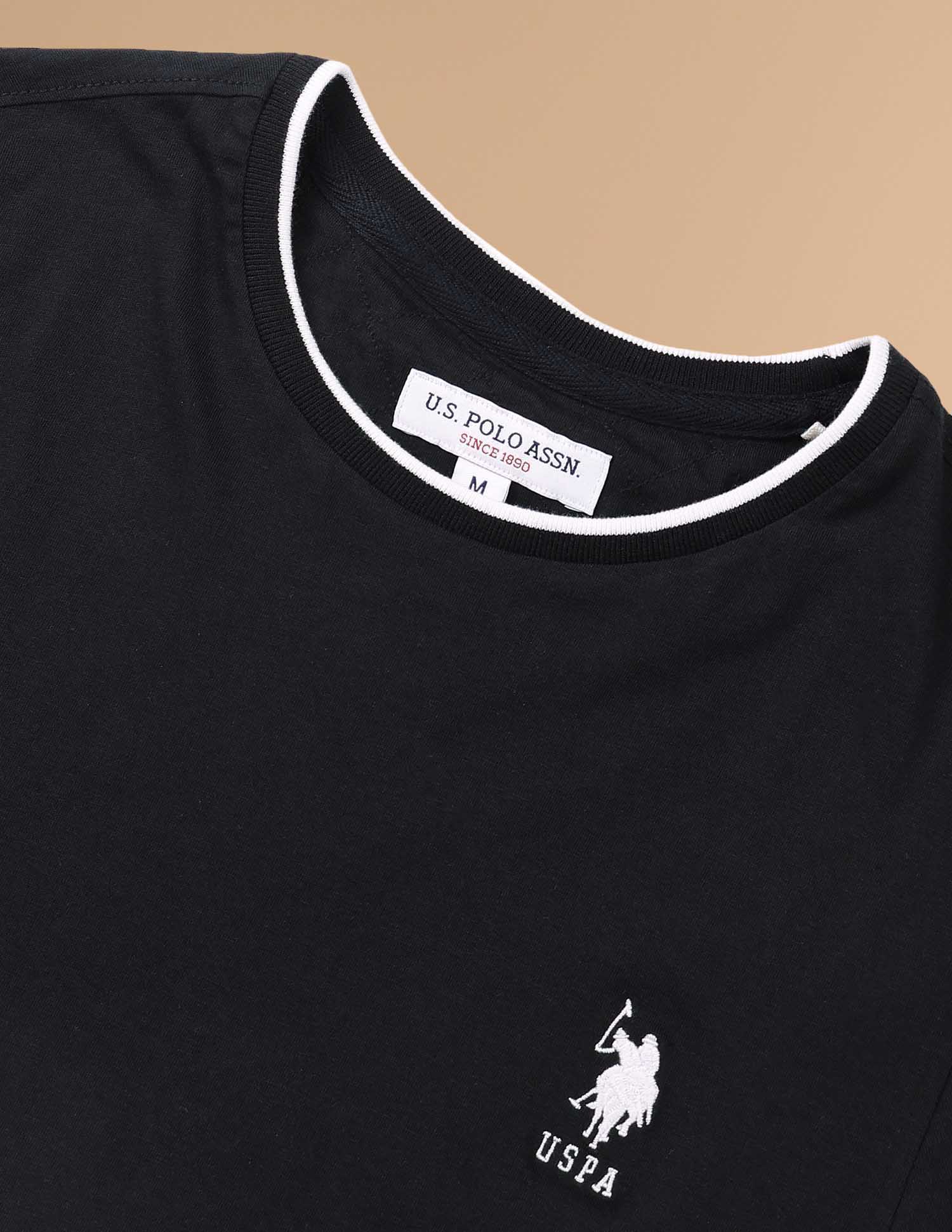 Stretchy Tipped T-Shirt Black - U.S. POLO ASSN. | Large