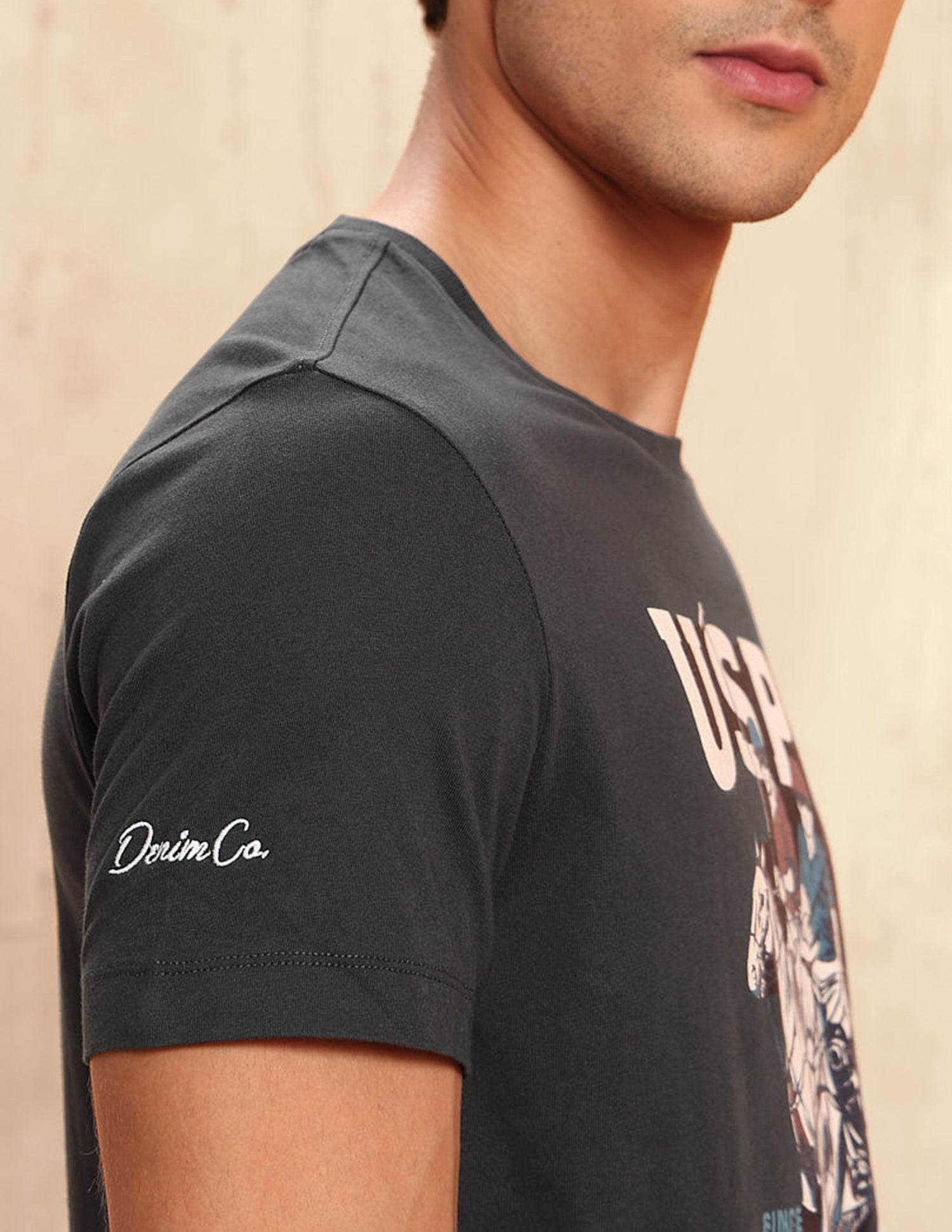 Graphic Brand Printed Legend Of Horseshoe T-Shirt Dark Grey - U.S. POLO ASSN. | Large