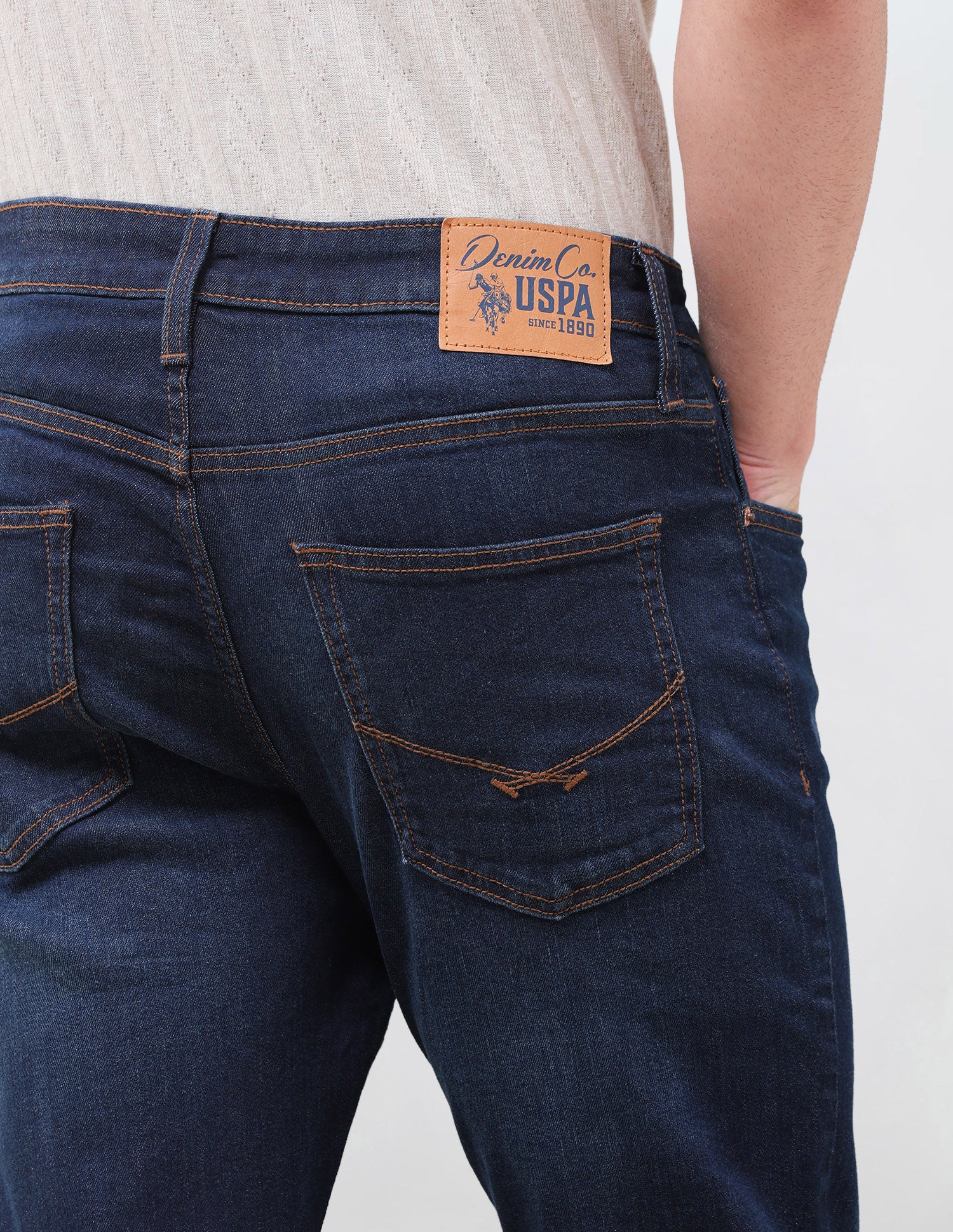 Cole Comfort Cropped Fit Blue Jeans Dark Indigo - U.S. Polo Assn. India | Large