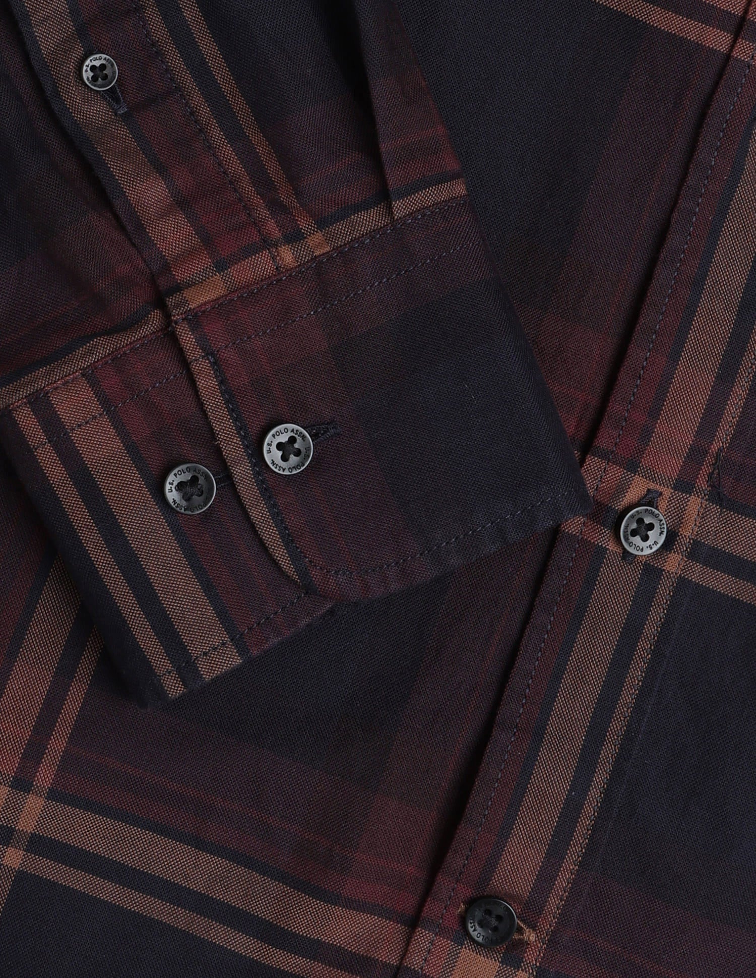 Plaid Checked Tailored Fit Shirt Blue - U.S. Polo Assn. India | Large