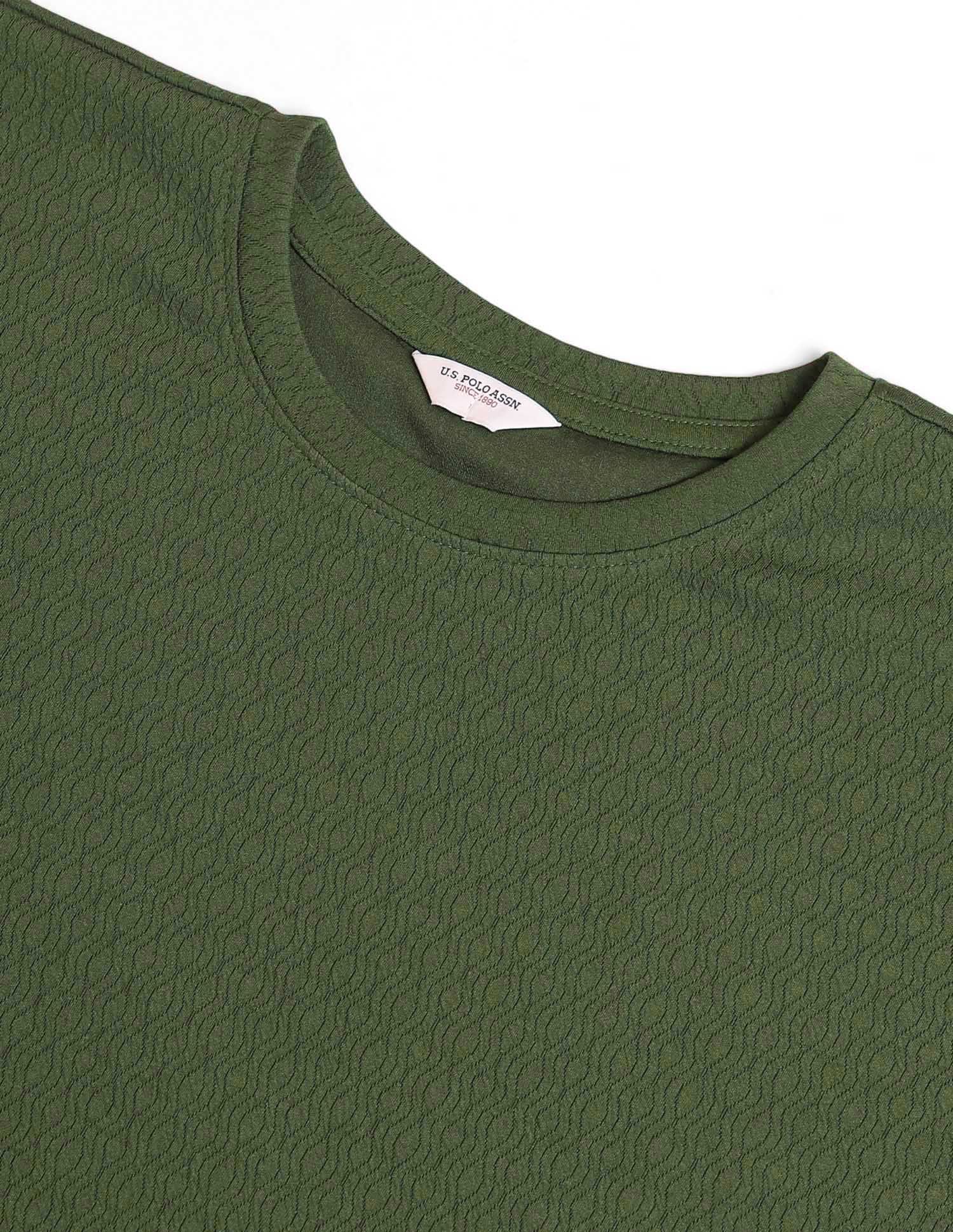 Textured Midi Sheath Dress Olive - U.S. POLO ASSN. | Large