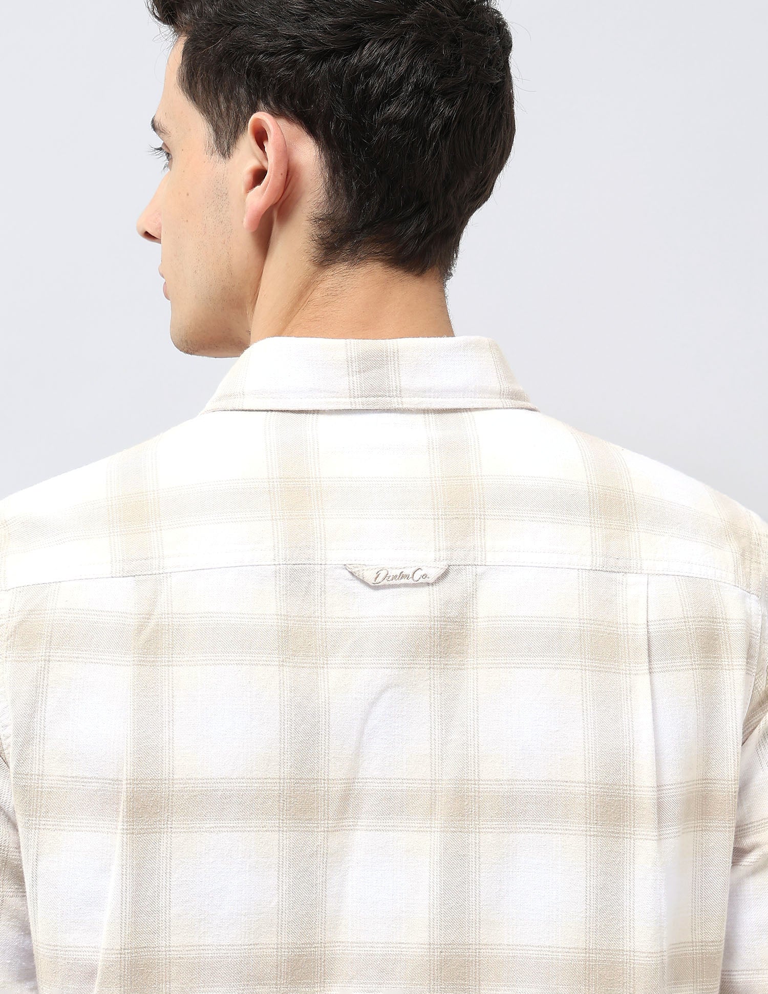 Twill Tartan Checked Shirt Beige - U.S. POLO ASSN. | Large