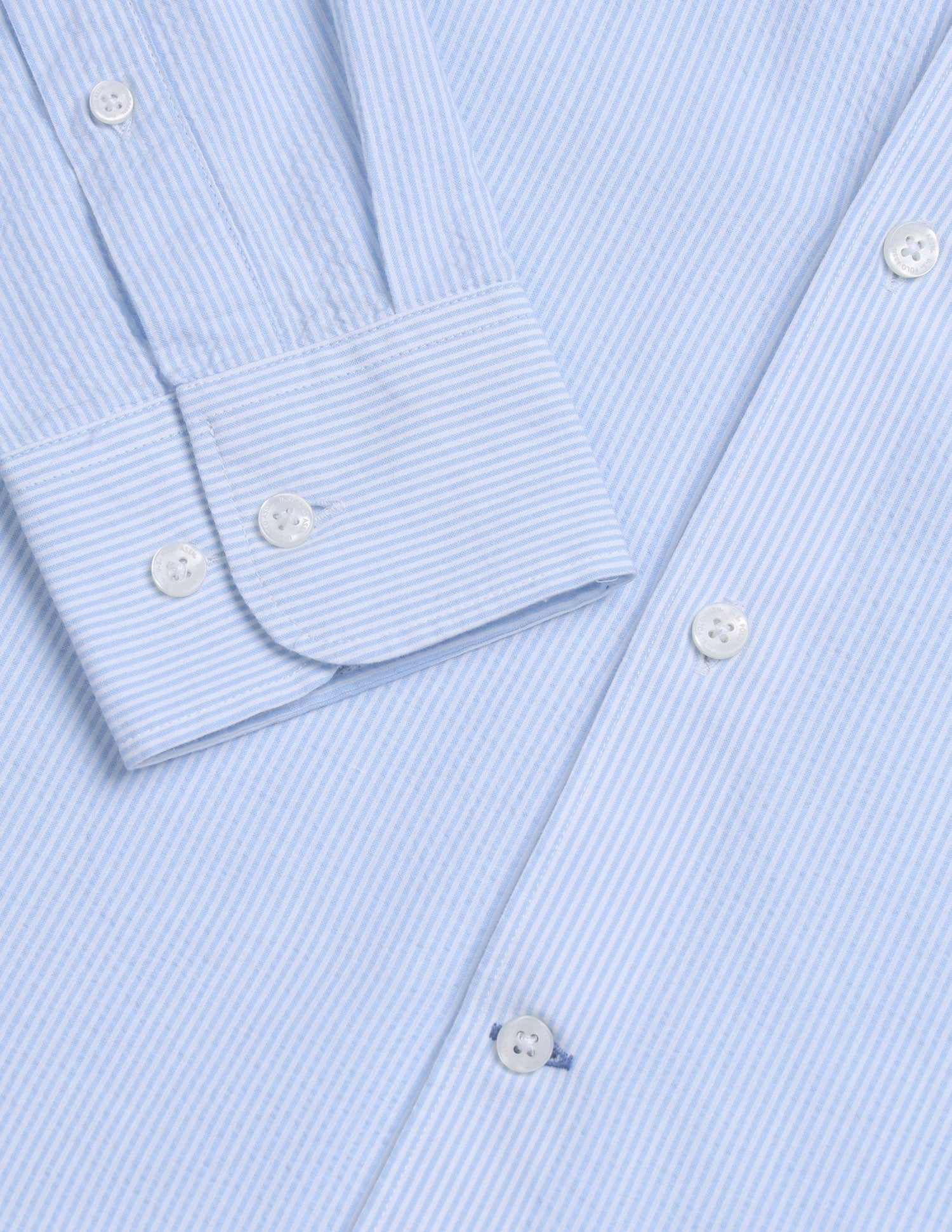 Vertical Striped Seersucker Shirt Light Blue - U.S. Polo Assn. India | Large