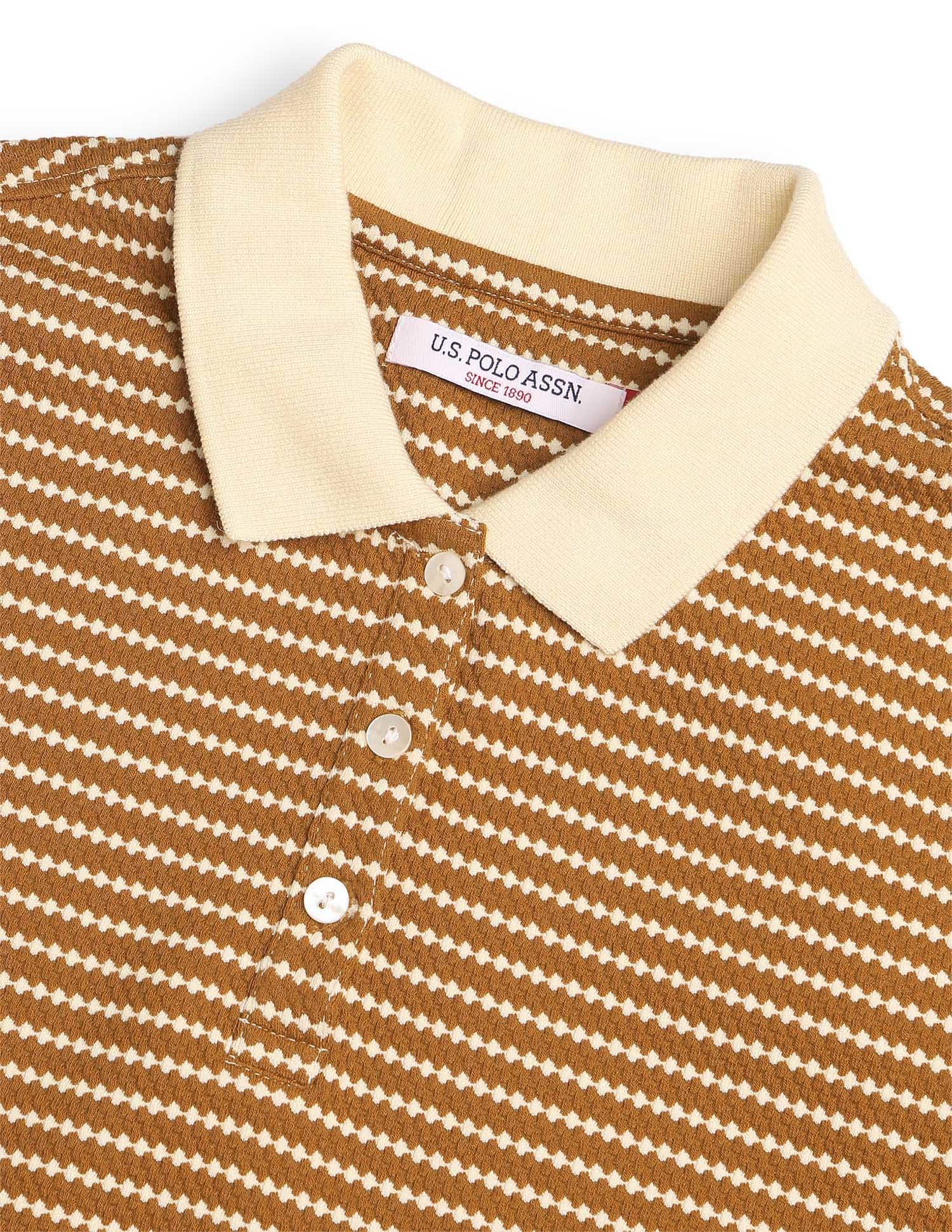 Textured Regular Fit Polo Shirt Yellow - U.S. Polo Assn. India | Large