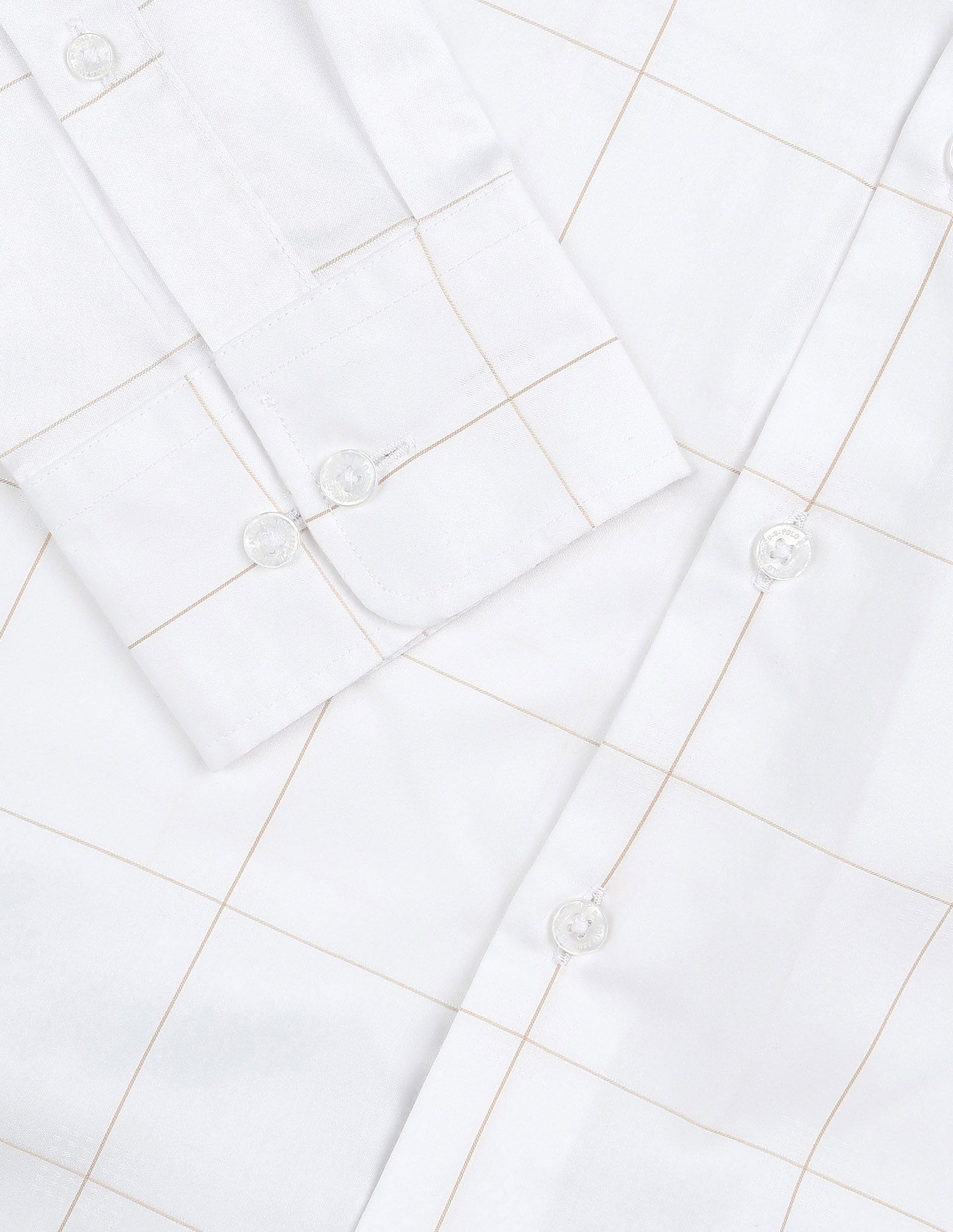 Windowpane Checked Tailored Fit Shirt White - U.S. POLO ASSN. | Large