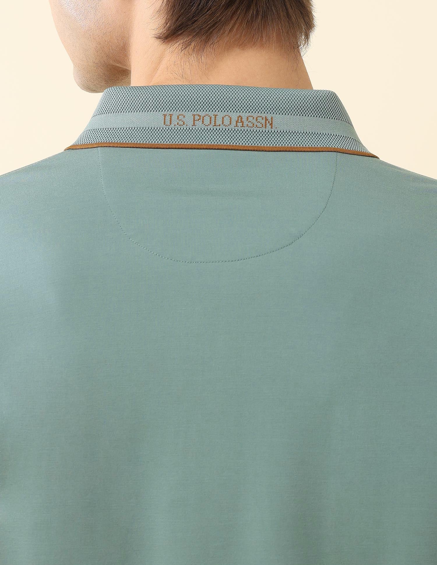 Solid Slim Fit Gentlemans Club Polo Shirt Light Green - U.S. Polo Assn. India | Large