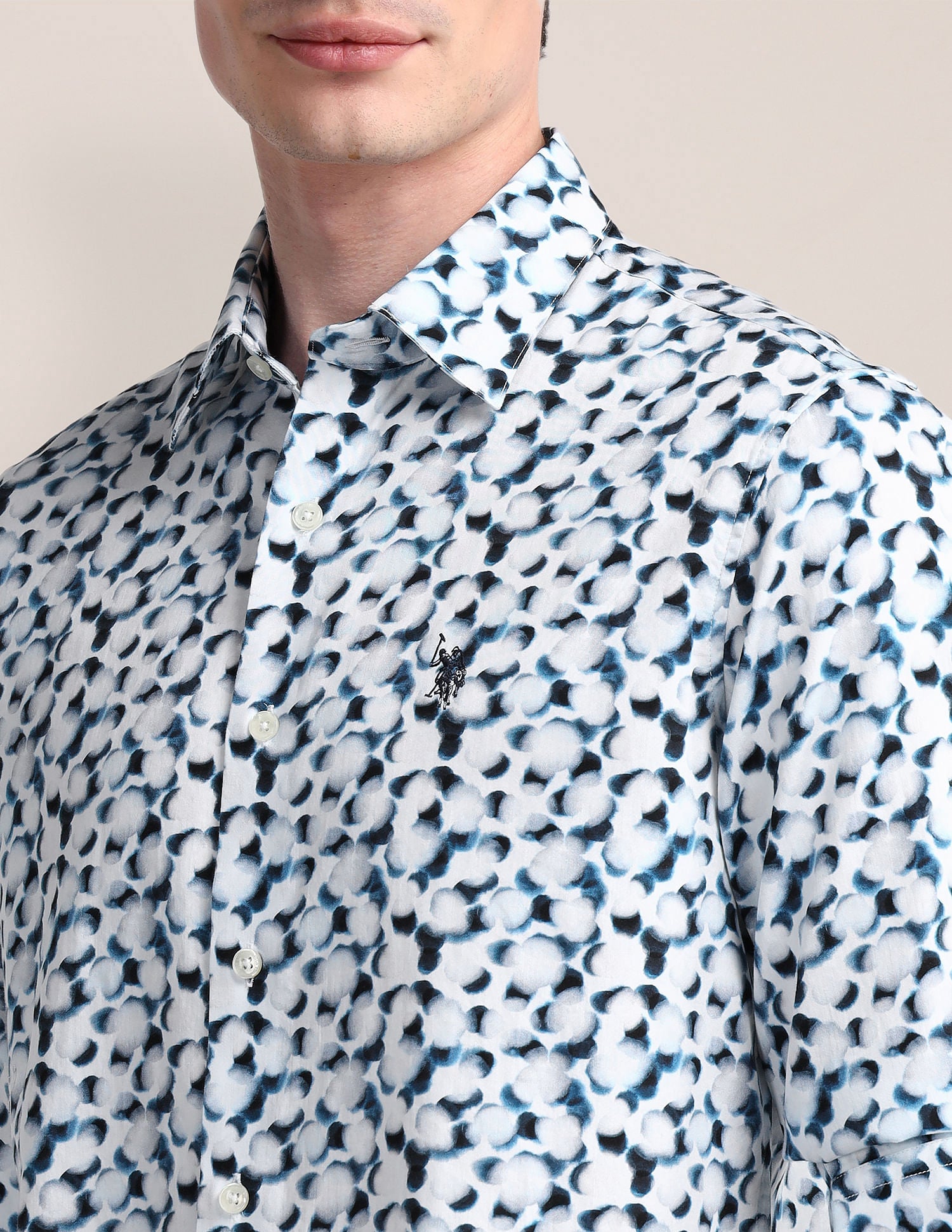 All Over Print Oxford Shirt Blue - U.S. Polo Assn. India | Large