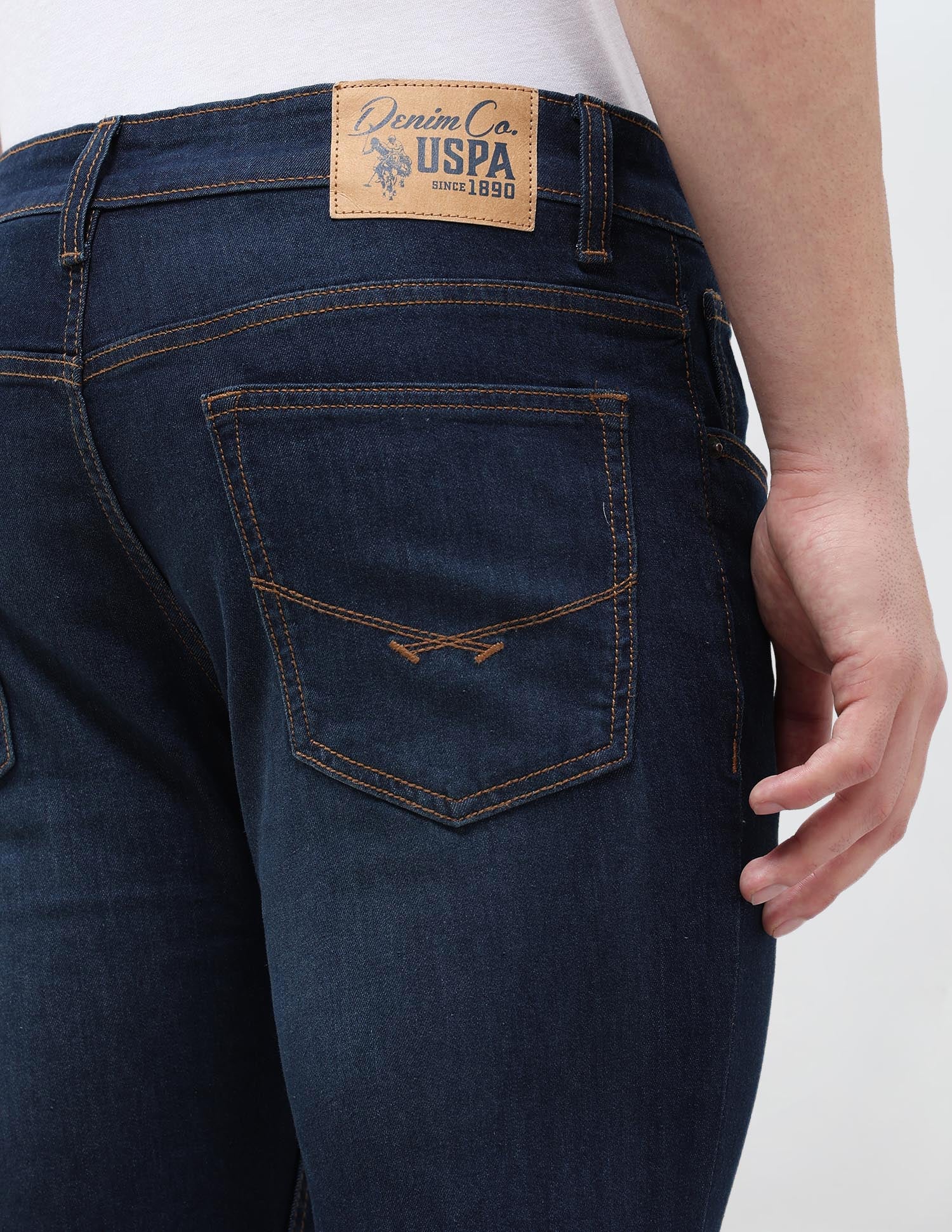 Brandon Slim Tapered Fit Blue Jeans Dark Indigo - U.S. POLO ASSN. | Large