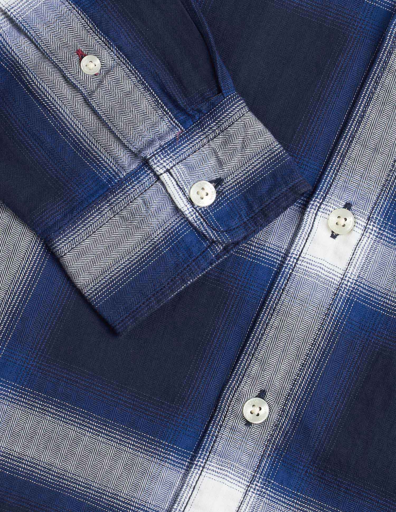 Windowpane Checked Pure Cotton Shirt Navy - U.S. Polo Assn. India | Large