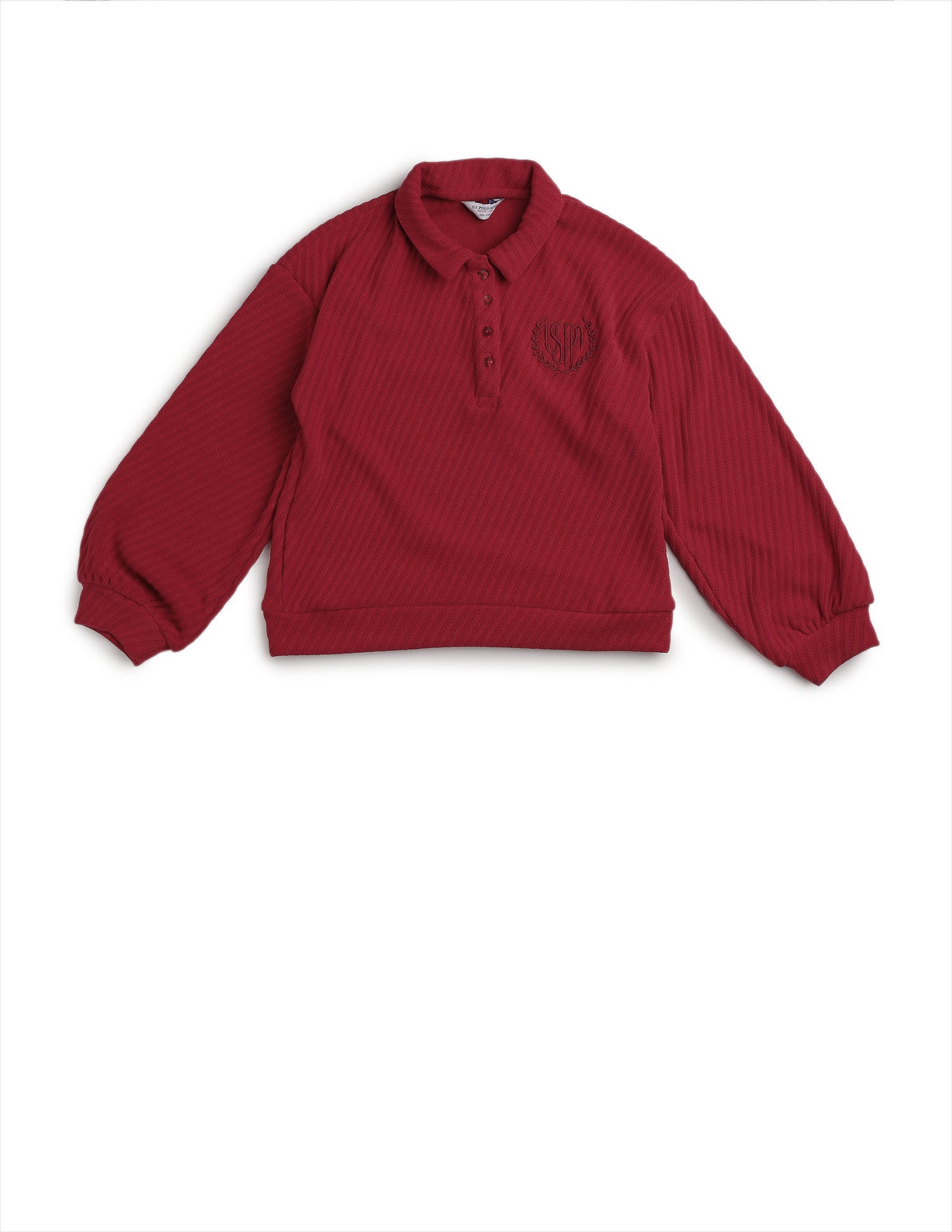 Girls Textured Boxy Fit Top Red - U.S. POLO ASSN. | Large