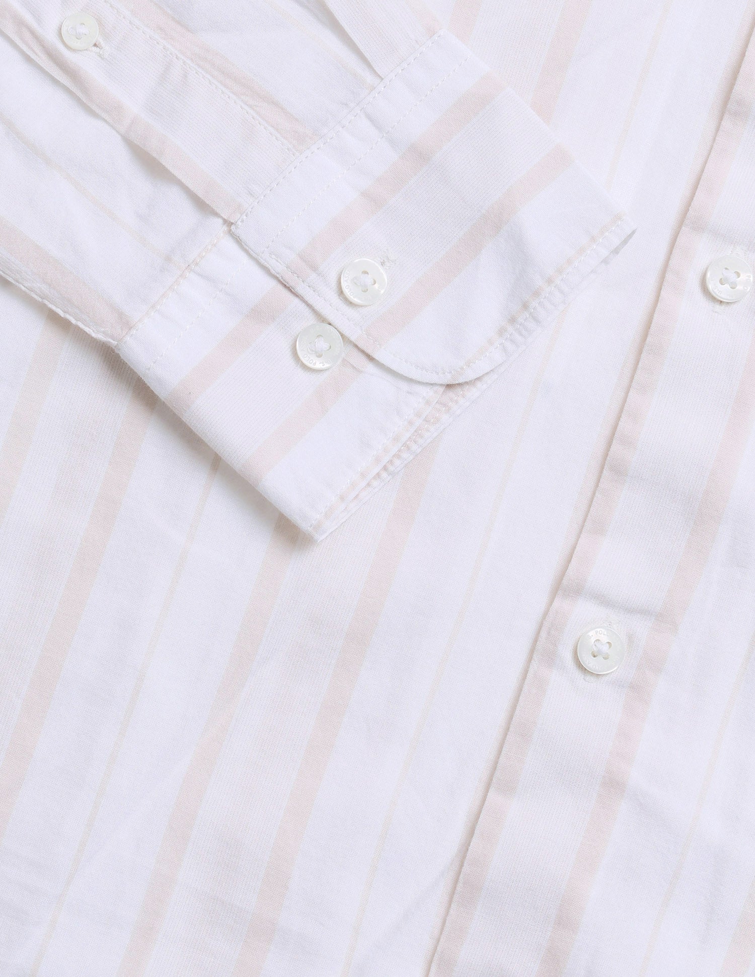 Vertical Striped Regular Fit Shirt Beige - U.S. Polo Assn. India | Large