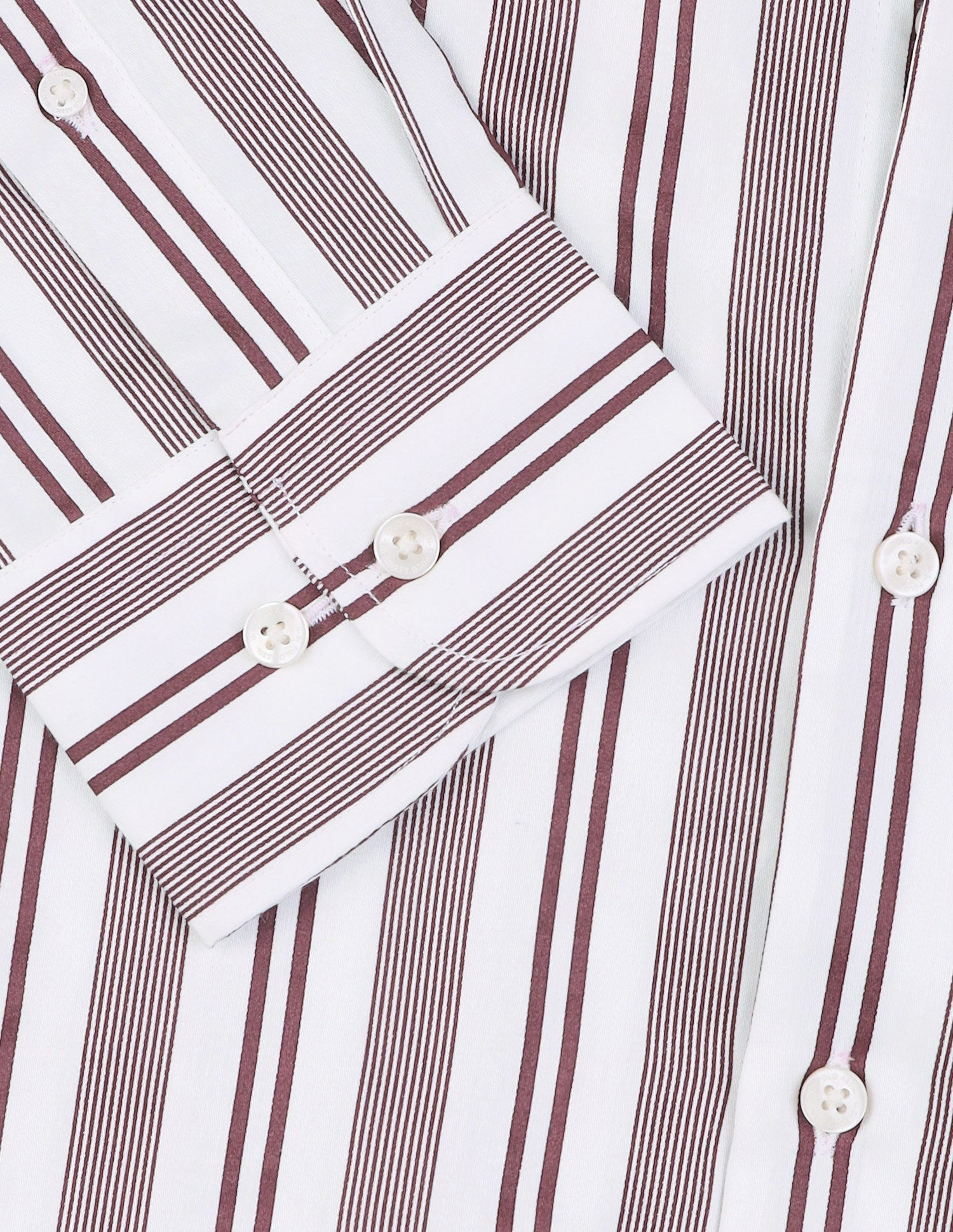 Vertical Striped Satin Shirt Maroon - U.S. Polo Assn. India | Large