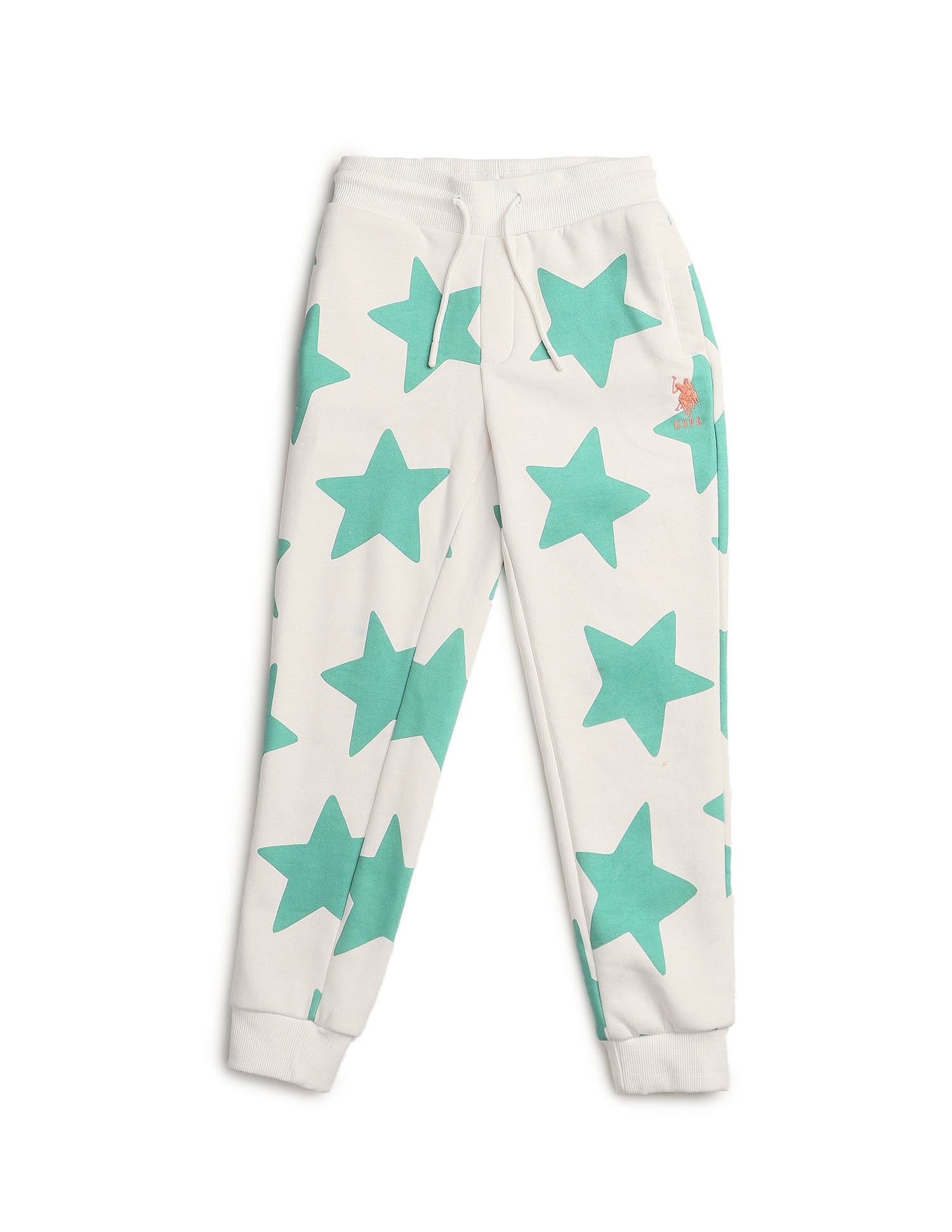 Boys Geometric Printed Regular Fit Joggers Off White - U.S. POLO ASSN. | Large