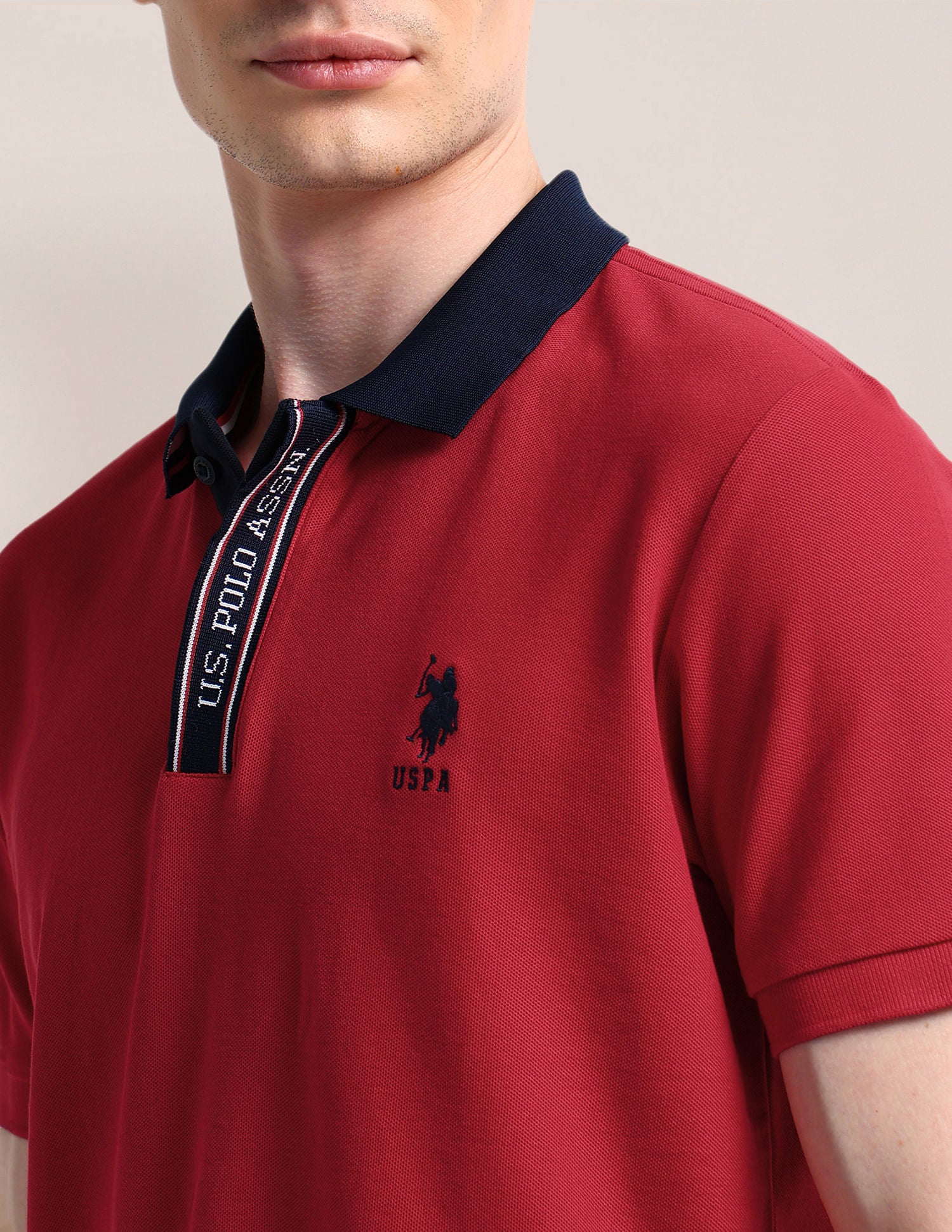 Solid Slim Fit Polo Shirt Red - U.S. POLO ASSN. | Large
