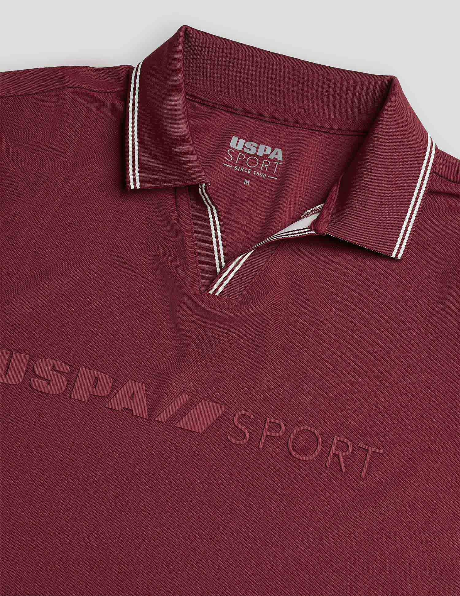Brand Embossed Regular Fit Active Polo Shirt Maroon - U.S. POLO ASSN. | Large