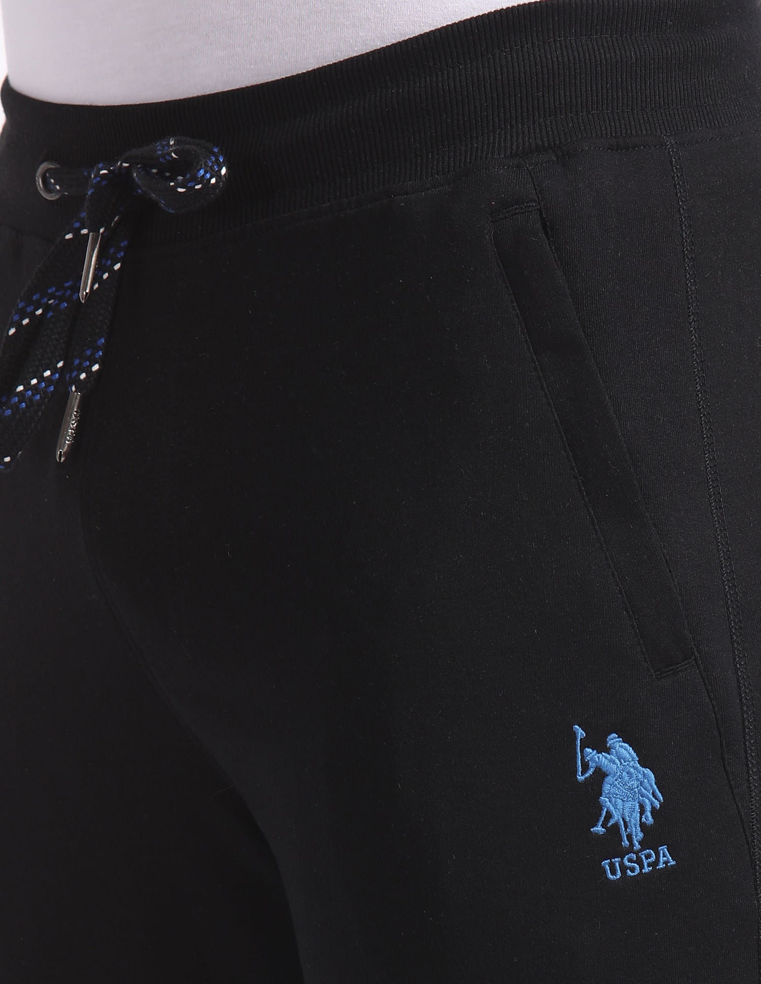 Mid Rise Drawstring Waist I604 Joggers - Pack Of 1 Black - U.S. POLO ASSN. | Large