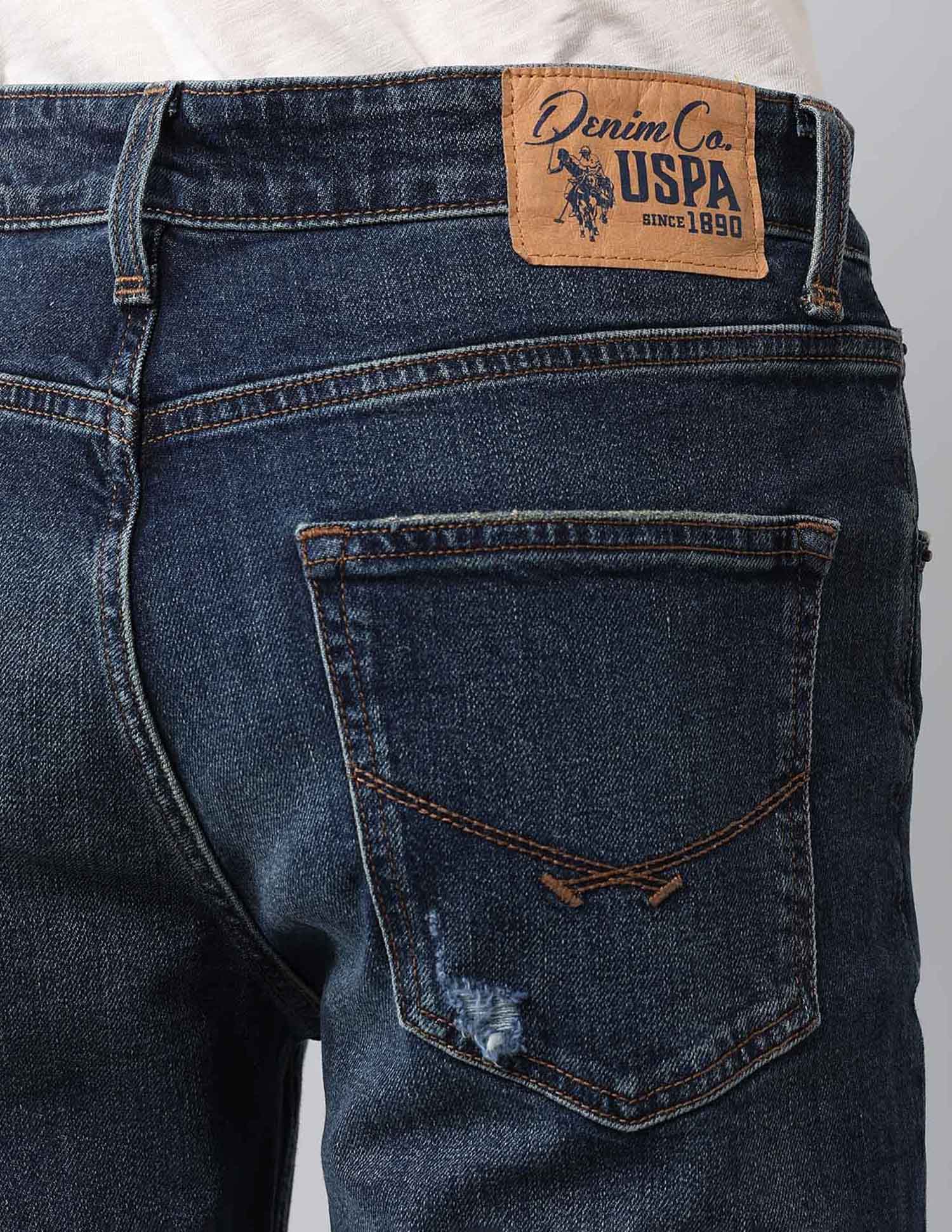 Harold Slim Straight Fit Blue Vintage Jeans Dark Wash - U.S. Polo Assn. India | Large