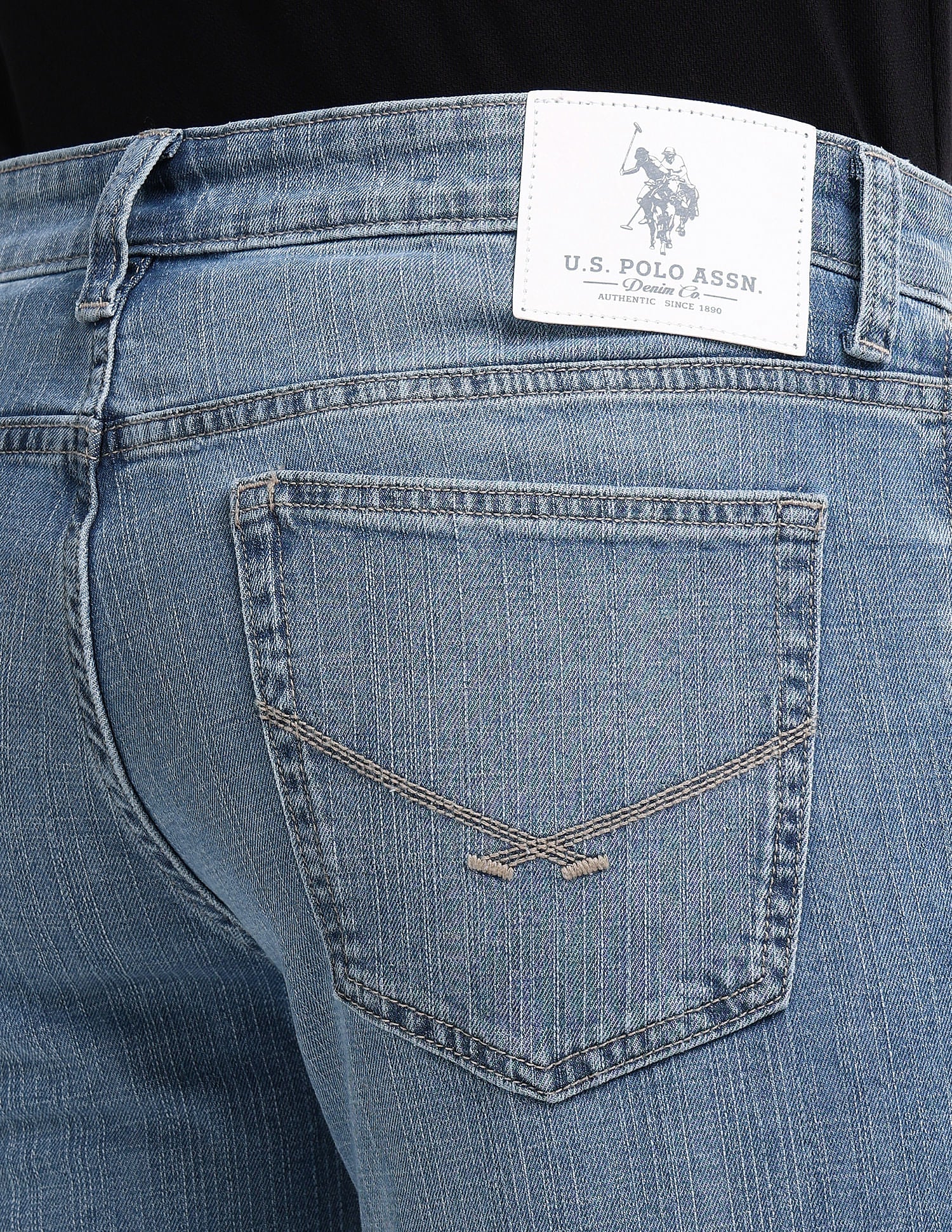 Brandon Slim Tapered Blue Jeans Blue - U.S. POLO ASSN. | Large