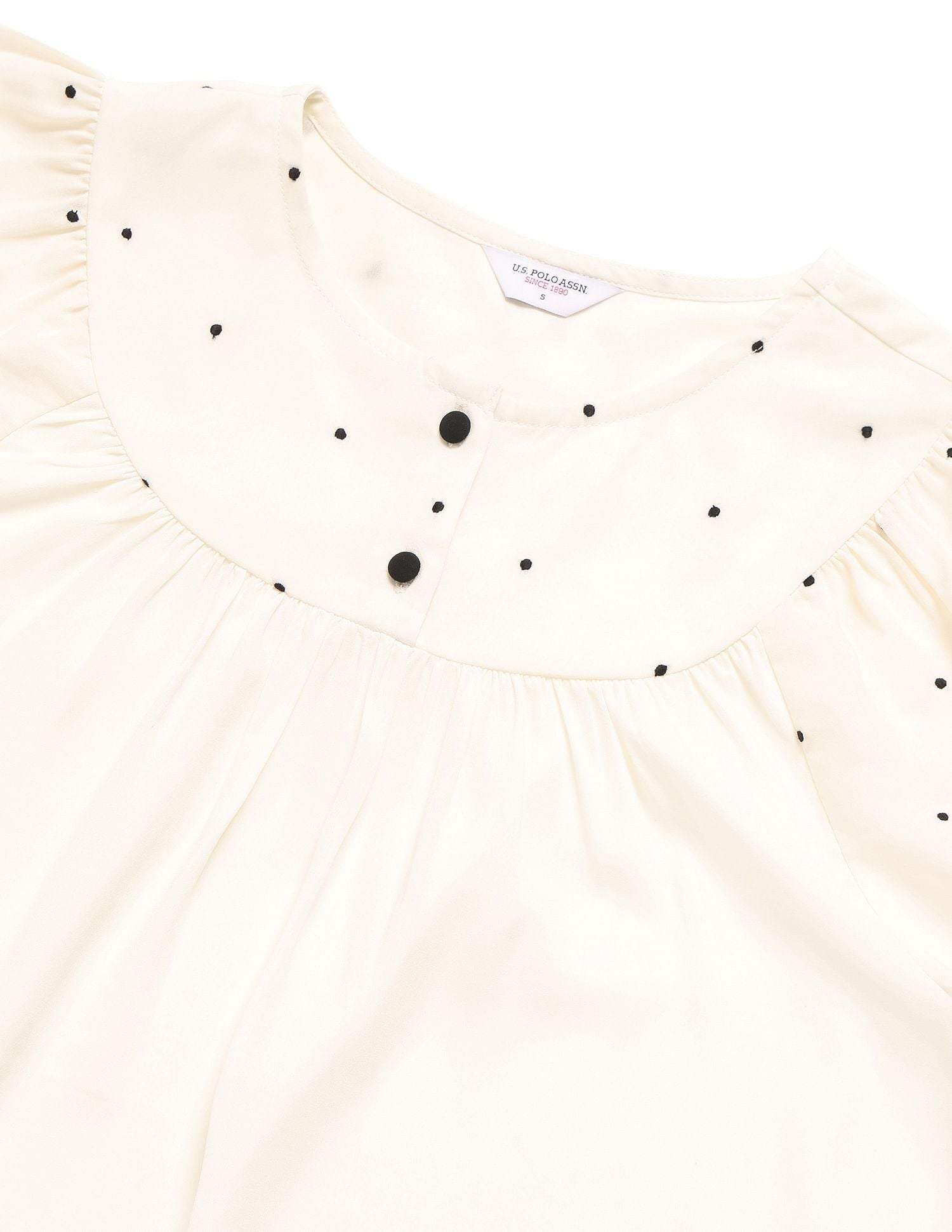 Floral Embroidered Top Off White - U.S. POLO ASSN. | Large