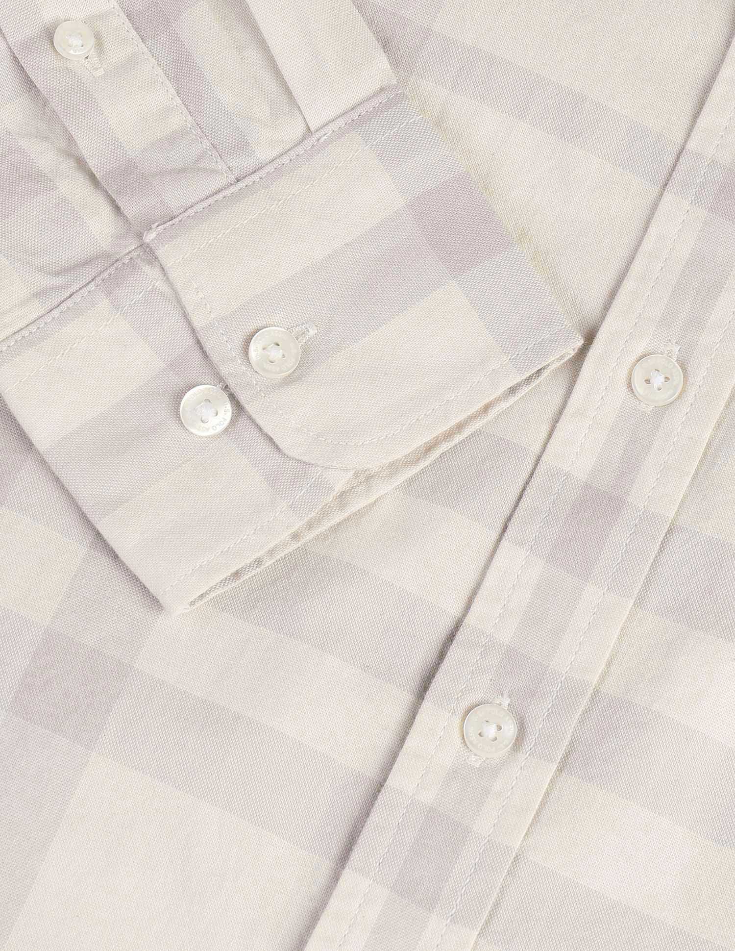 Grid Tattersall Checked Pure Cotton Shirt Khaki - U.S. Polo Assn. India | Large