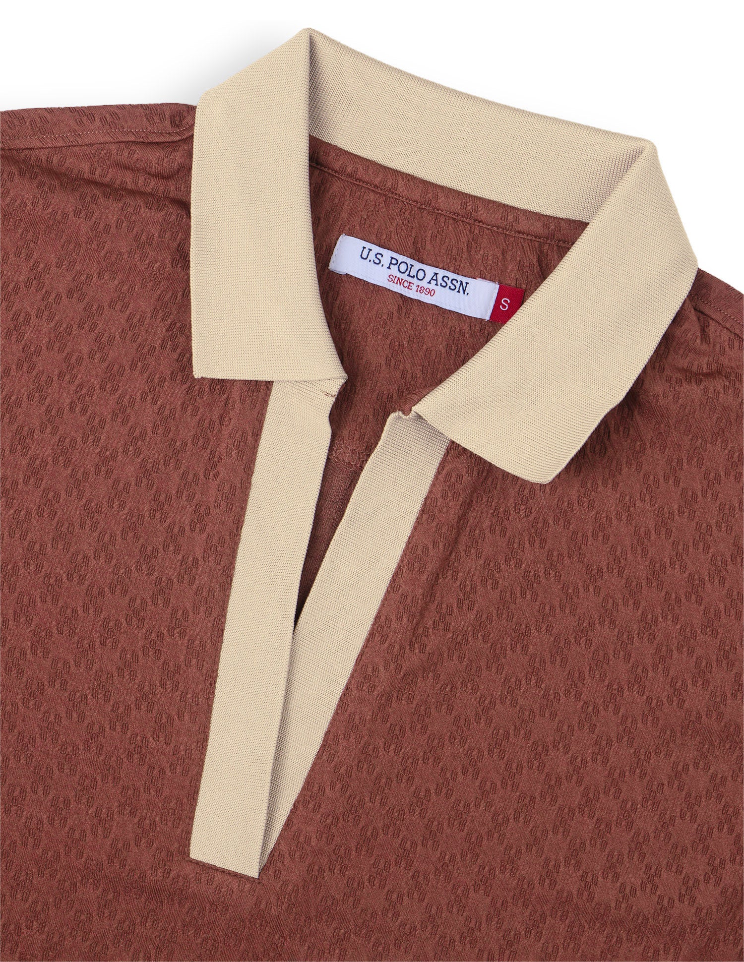Textured Regular Fit Polo Shirt Rust - U.S. Polo Assn. India | Large