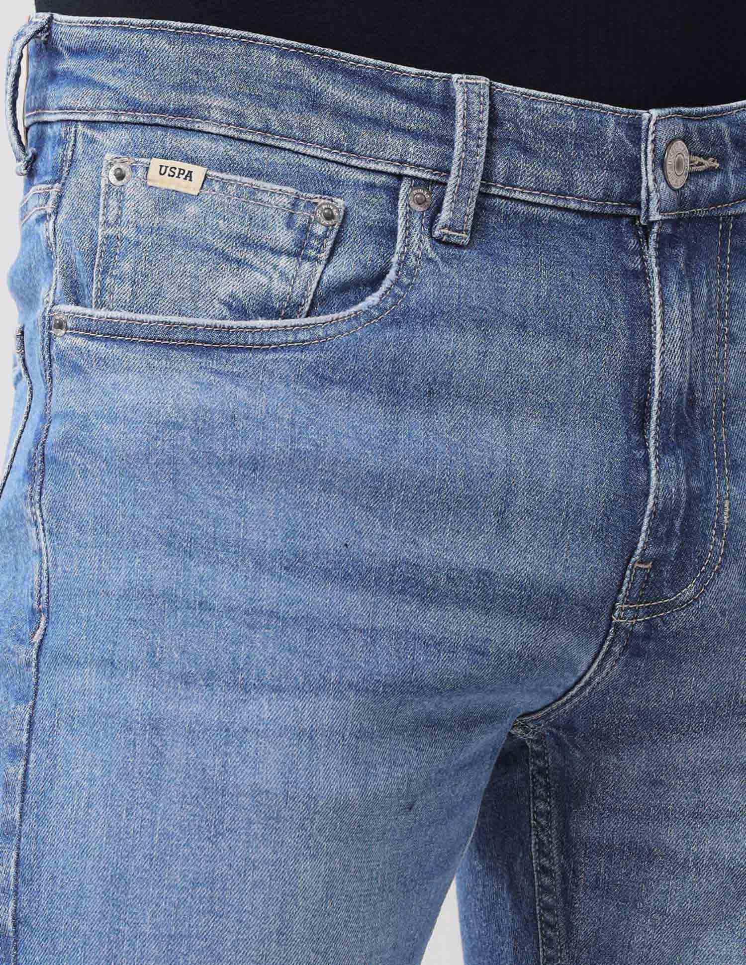 Harold Slim Straight Fit Blue Jeans Mid Wash - U.S. Polo Assn. India | Large