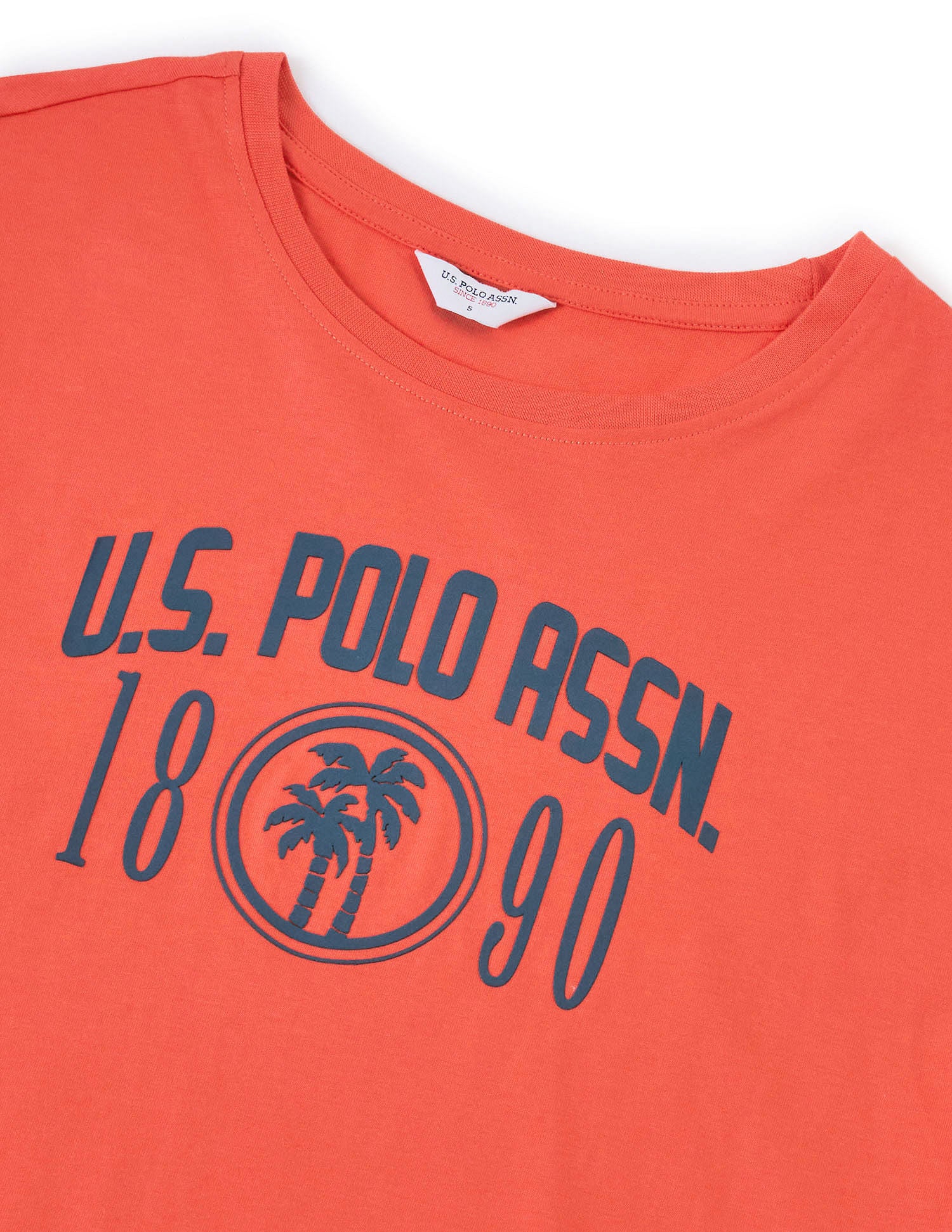 Boyfriend Fit Brand Printed T-Shirt Coral - U.S. POLO ASSN. | Large