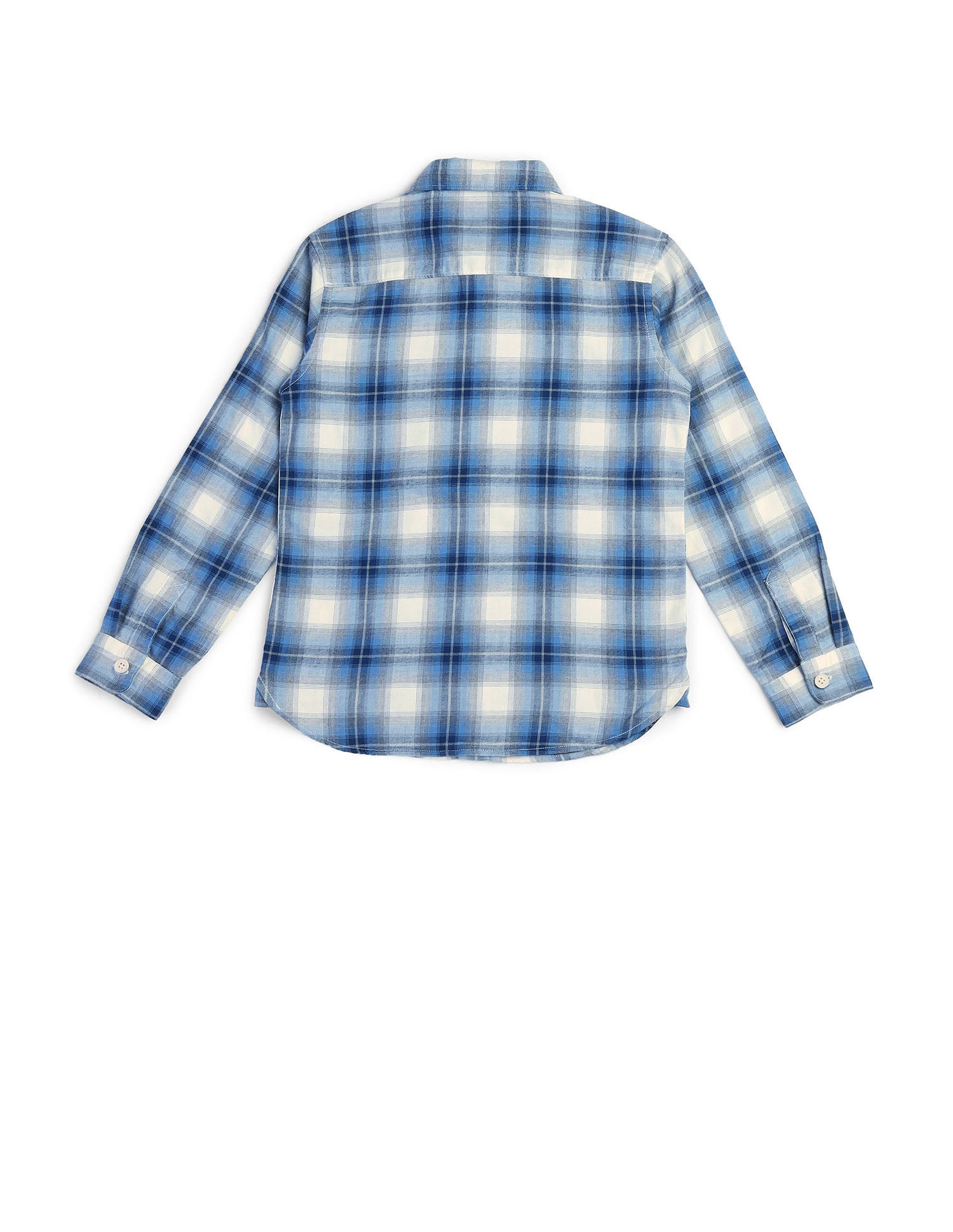 Boys Tartan Checked Twill Shirt Light Blue - U.S. POLO ASSN. | Large