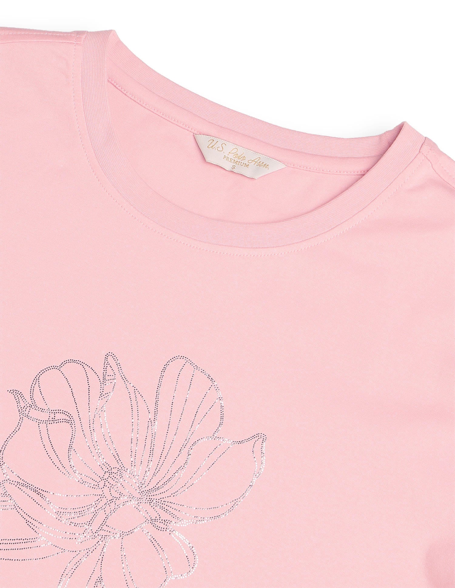 Regular Fit Floral Printed T-Shirt Pink - U.S. Polo Assn. India | Large