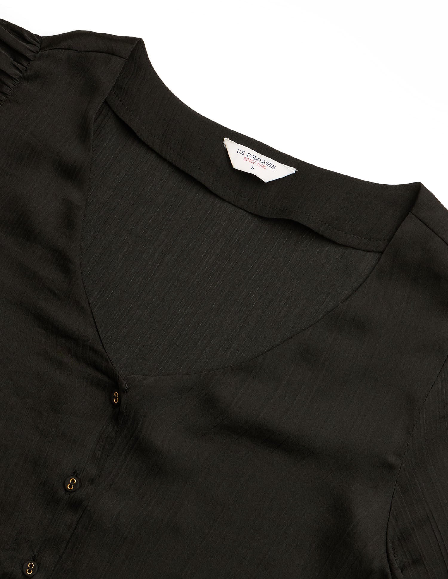 Crinkled Regular Fit Top Black - U.S. POLO ASSN. | Large