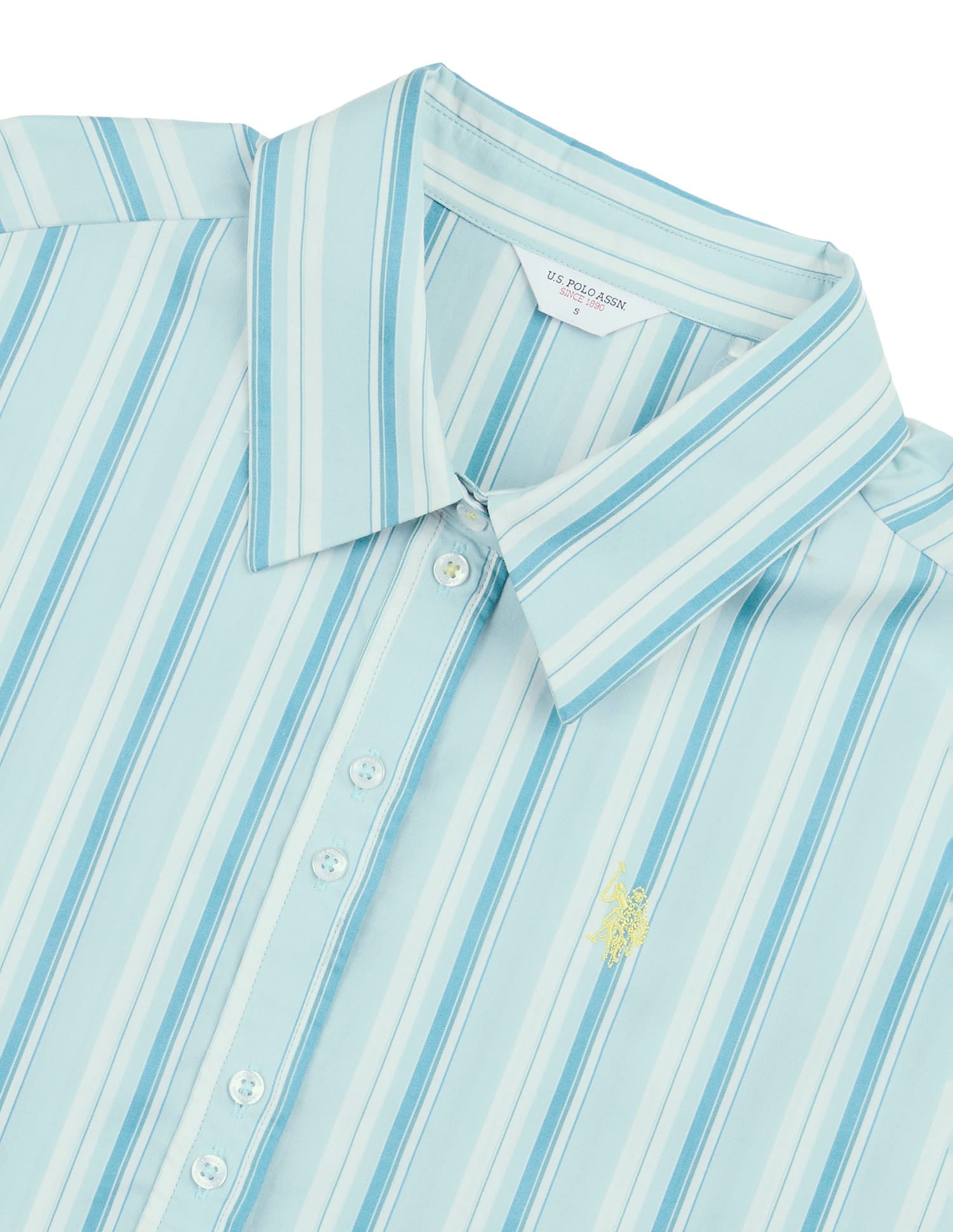 Vertical Striped Boyfriend Fit Shirt Green - U.S. Polo Assn. India | Large
