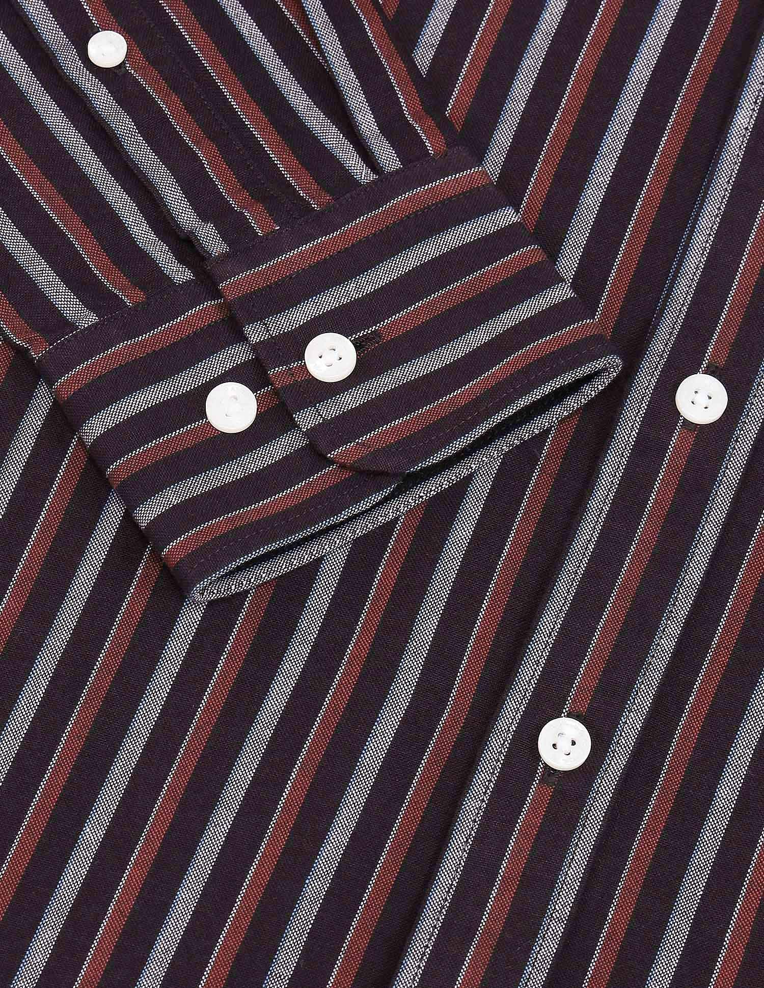 Tailored Fit Pure Cotton Shirt Dark Brown - U.S. Polo Assn. India | Large