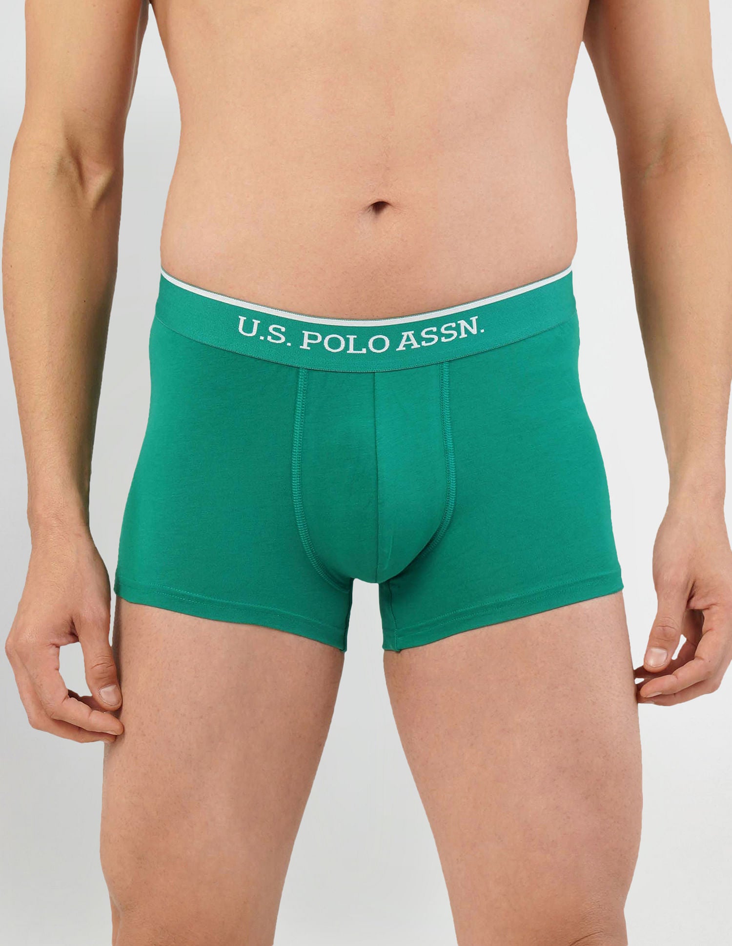 Antibacterial Solid ET004 Trunks - Pack Of 2 Black and Green - U.S. POLO ASSN. | Large