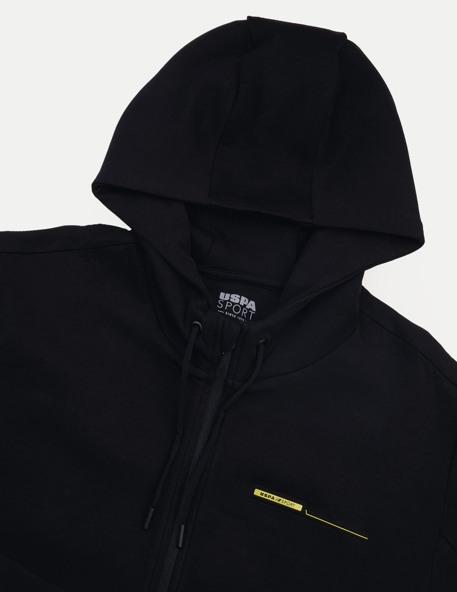 Solid Active Zipper Sweatshirt Black - U.S. Polo Assn. India | Large