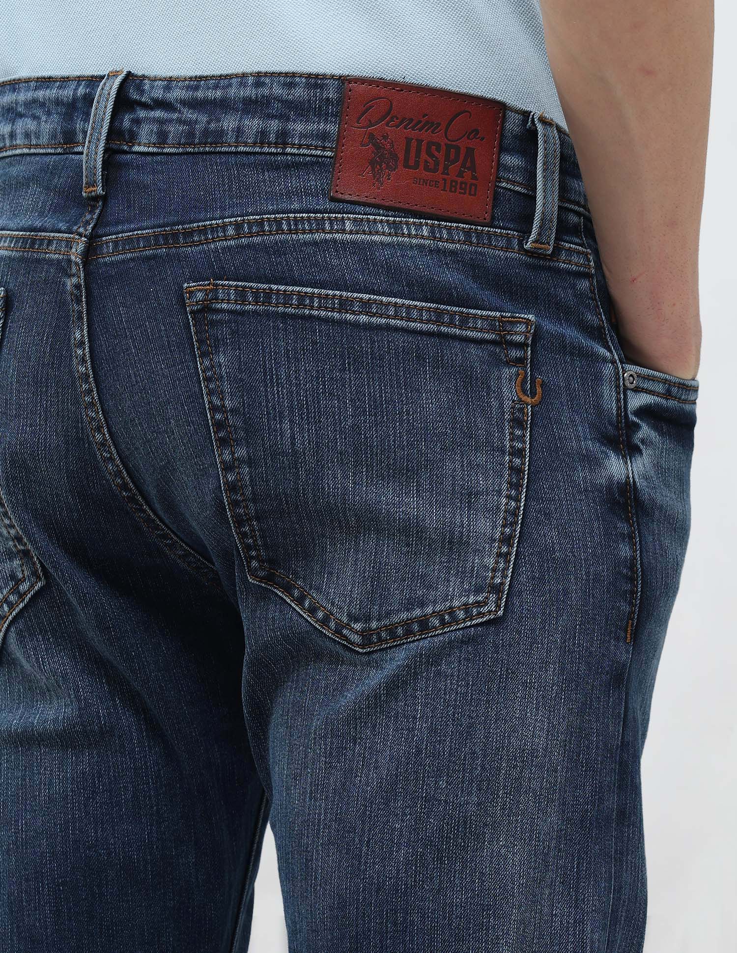 Brandon Slim-Tapered Fit Blue Jeans Dark Wash - U.S. POLO ASSN. | Large