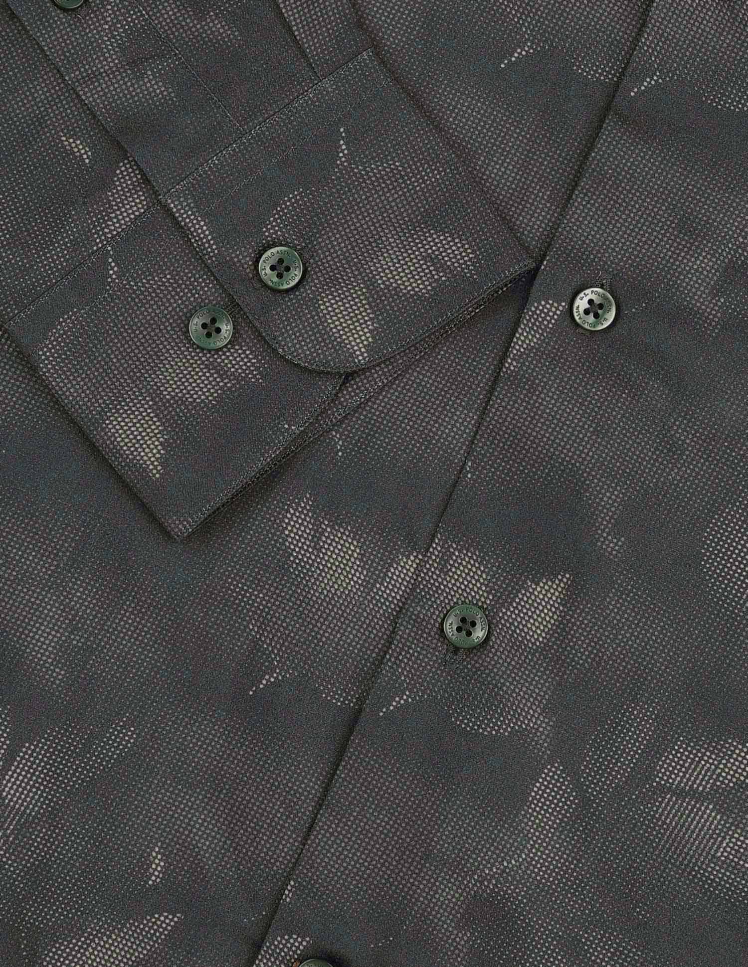 Tropical Printed Pure Cotton Shirt Olive - U.S. POLO ASSN. | Large