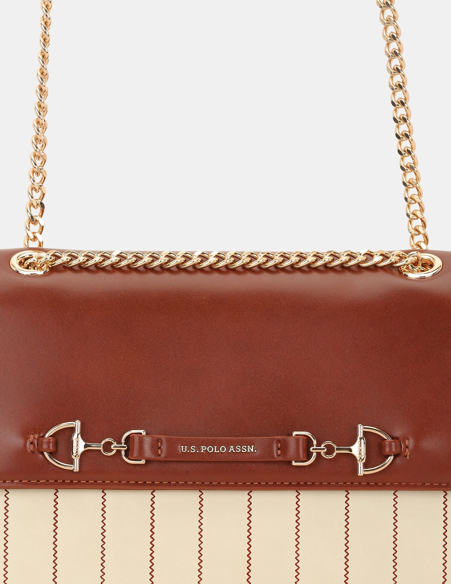 Women Babette Horsebit Compact Sling Bag Tan - U.S. POLO ASSN. | Large