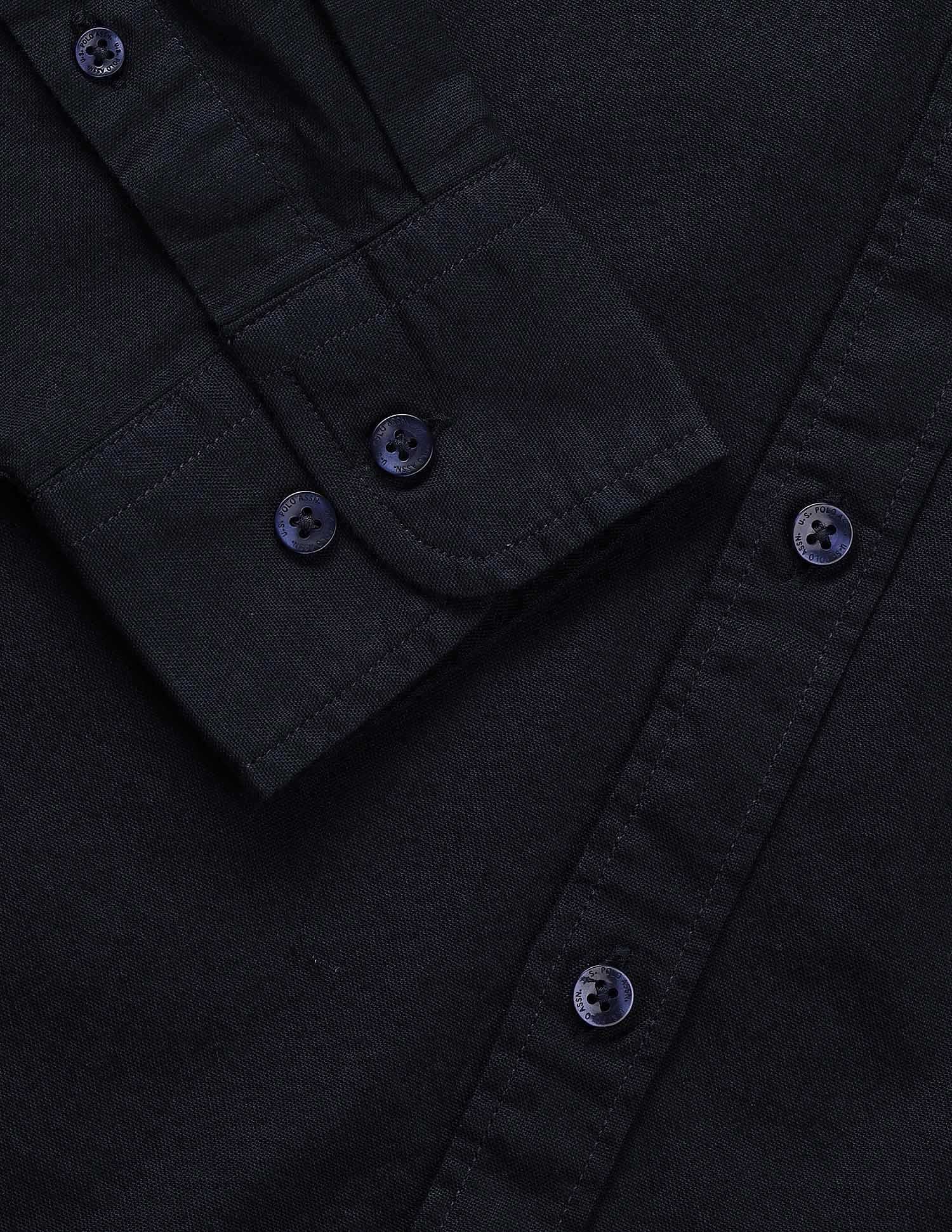 Solid Oxford Stretch Button Down Shirt Navy - U.S. Polo Assn. India | Large