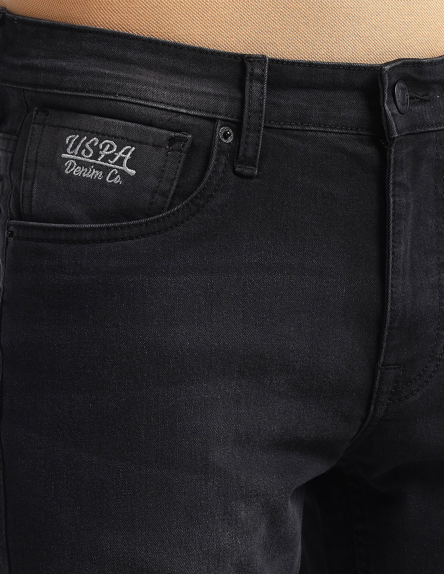 Brandon Slim Tapered Fit Black Jeans Black - U.S. Polo Assn. India | Large