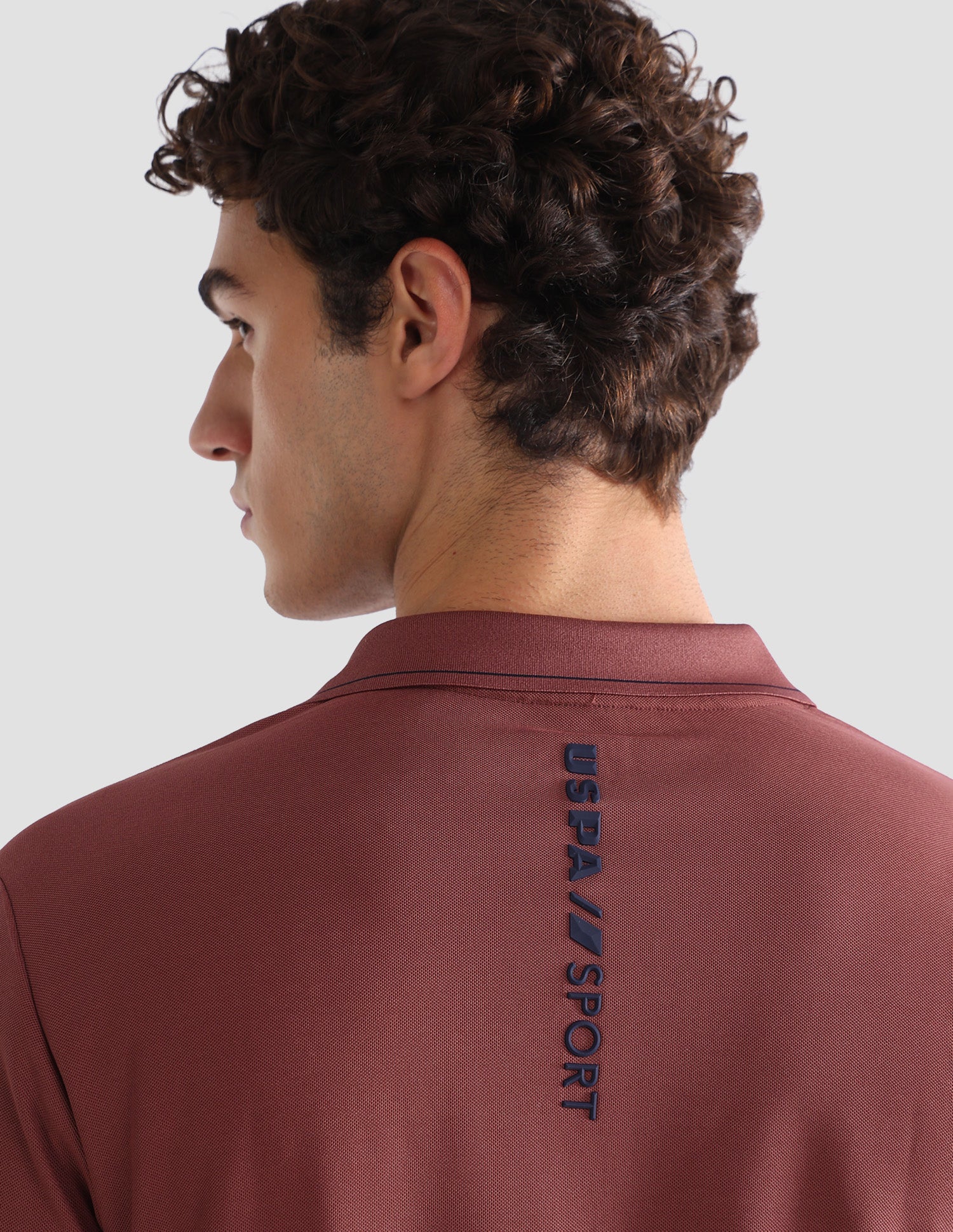 Solid Slim Fit Active Polo Shirt Dark Pink - U.S. Polo Assn. India | Large