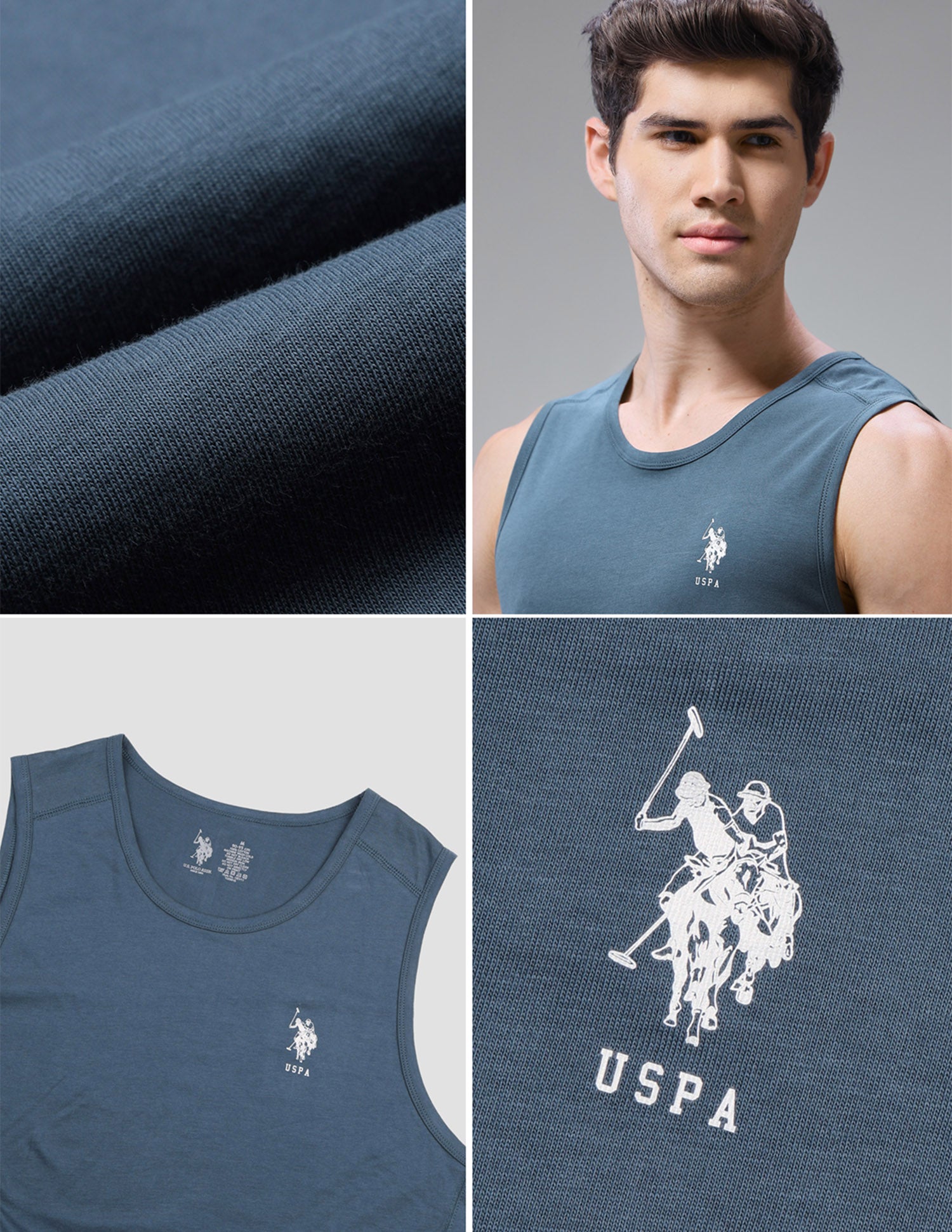 Antimicrobial Pure Cotton OEV11 Gym Vest - Pack Of 1 Stargazer - U.S. Polo Assn. India | Large