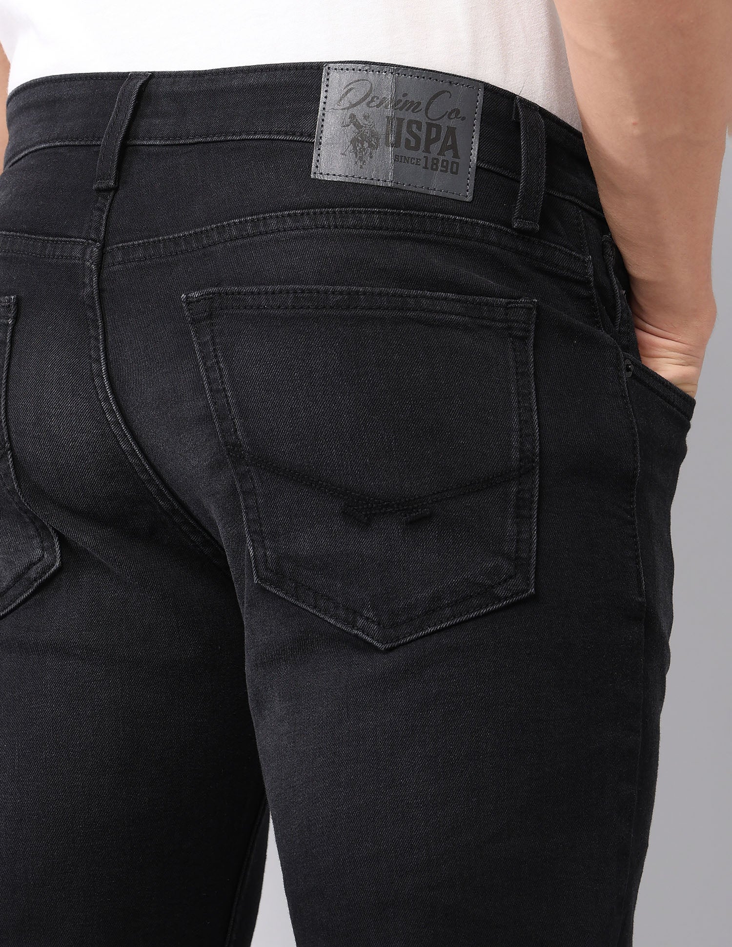 Brandon Slim Tapered Fit Black Jeans Black - U.S. Polo Assn. India | Large