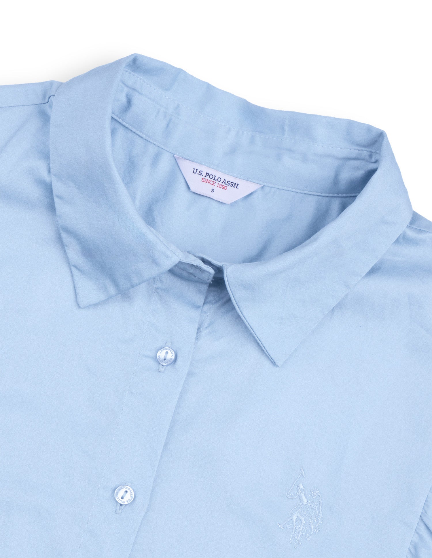 Solid Regular Fit Shirt Light Blue - U.S. Polo Assn. India | Large