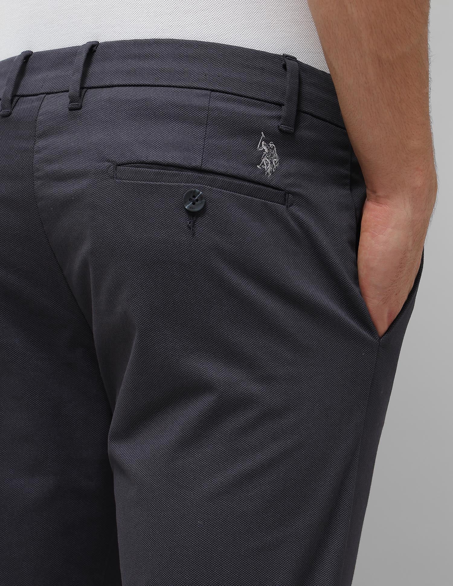Slim Fit All Over Printed Trousers Navy - U.S. POLO ASSN. | Large